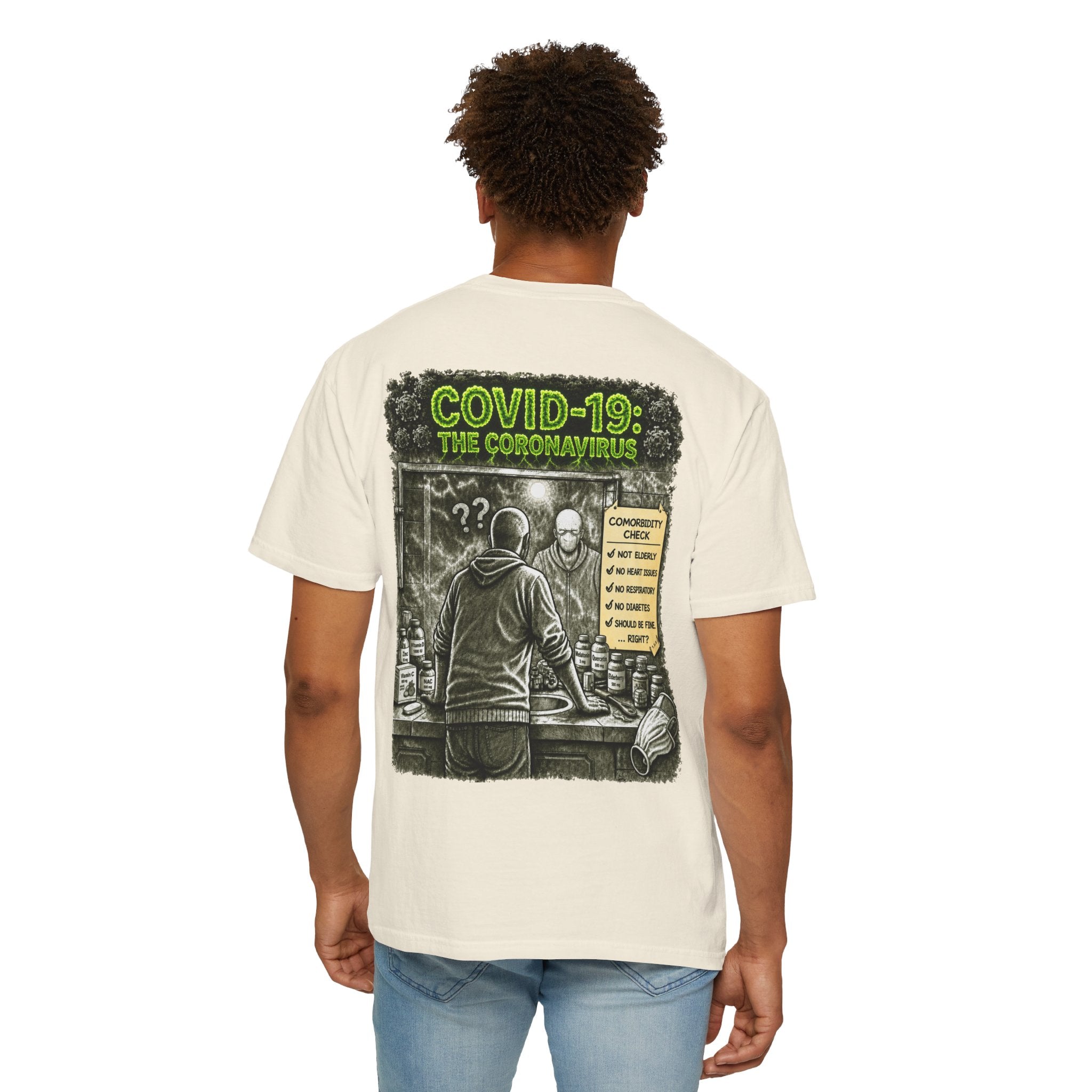 Sobreviví al 2020 — T1:E1 "COVID-19: El Coronavirus" | Camiseta unisex teñida de una pieza, Edición Pandemia