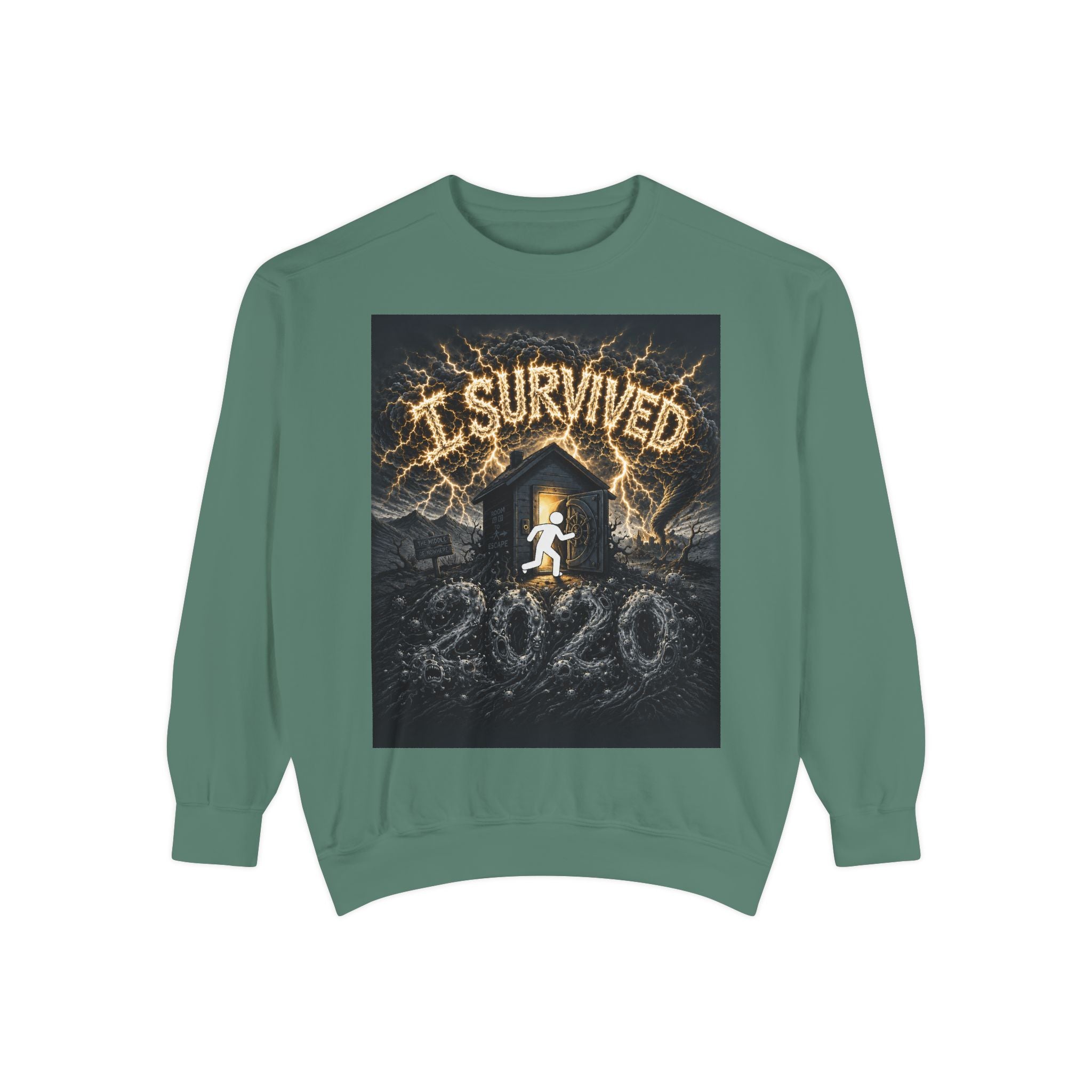I Survived 2020 — Original Design Teaser Sweatshirt | Season 1 Premiere Drop Unisex Garment-Dyed Sweatshirt