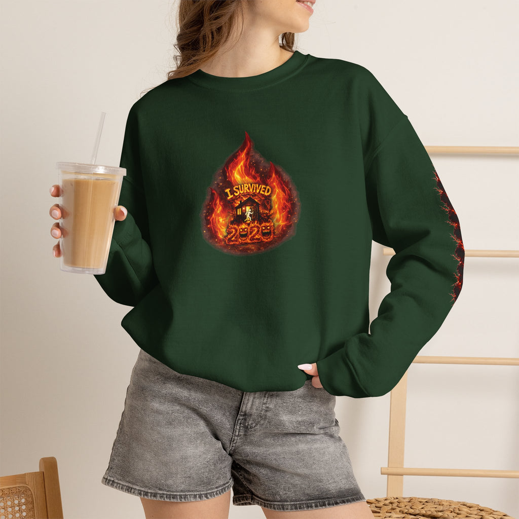 I Survived 2020 — WILDFIRES S2:E1: Director's Cut "Berry Creek" Memorial Unisex Heavy Blend™ Crewneck Sweatshirt