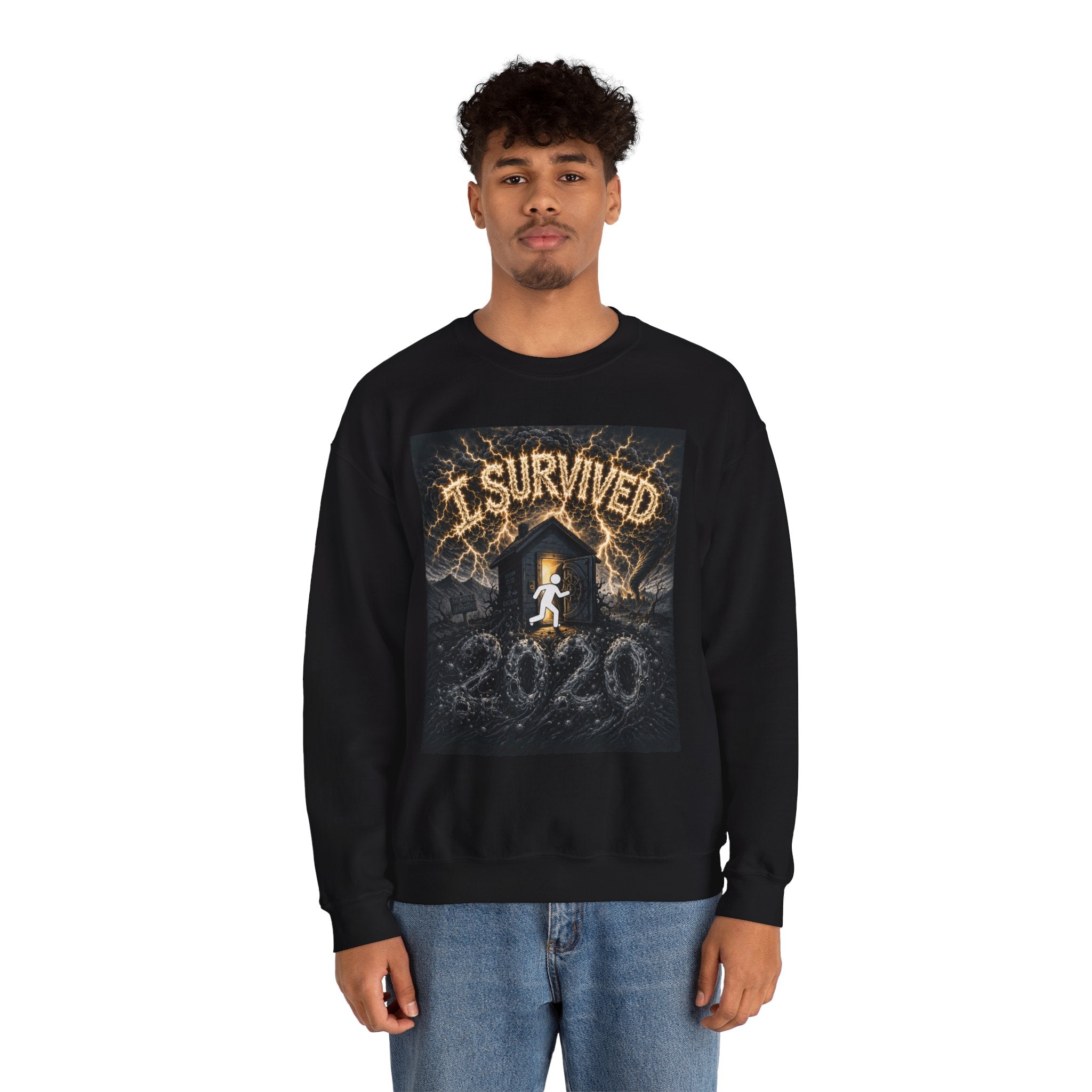 I Survived 2020 — Original Design Teaser Tee | Season 1 Premiere Drop Unisex Heavy Blend™ Crewneck Sweatshirt