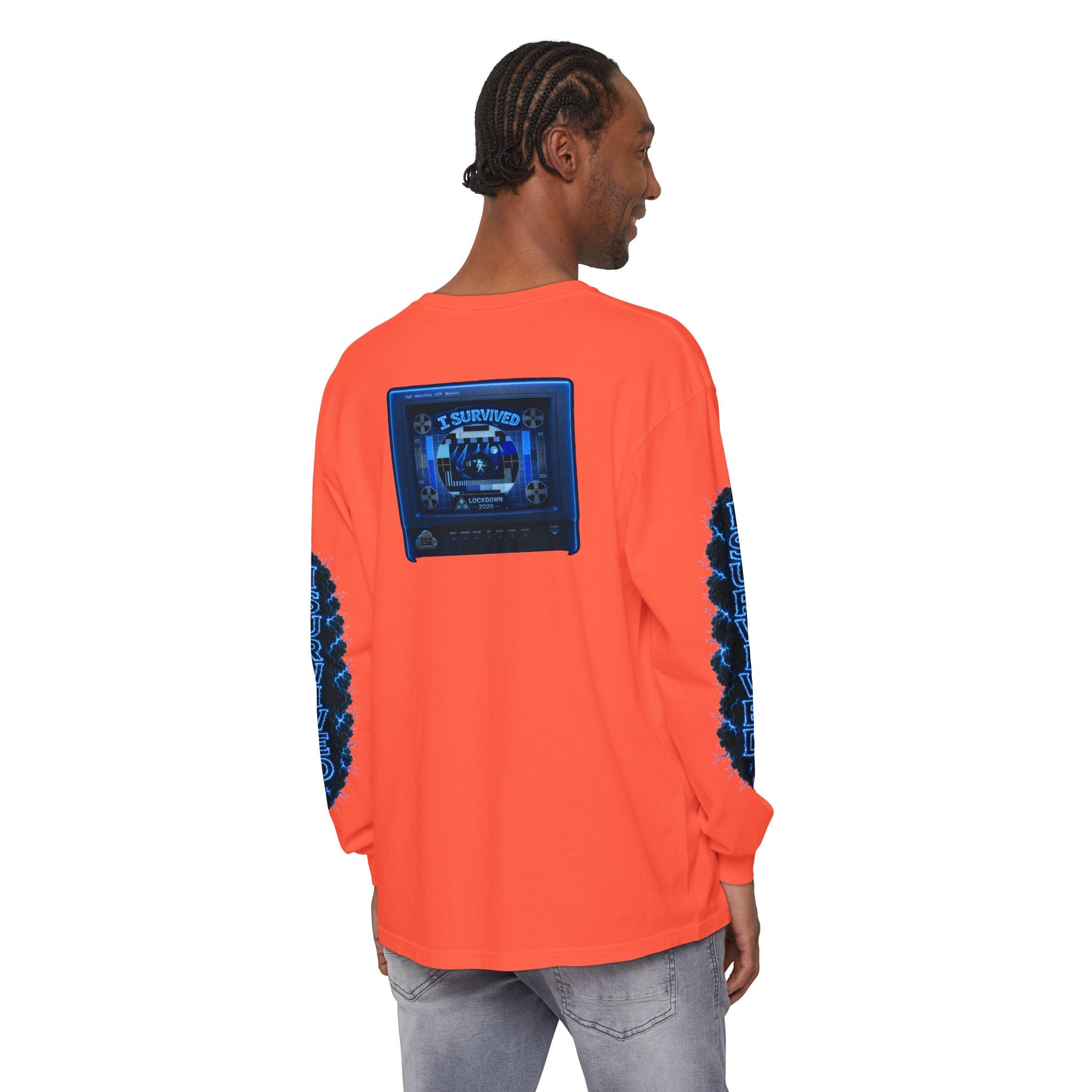 I Survived 2020 — "Please Stand By" Test Pattern Tee Lockdown Special Edition Summer Exclusive Unisex Garment-Dyed Long Sleeve T-Shirt