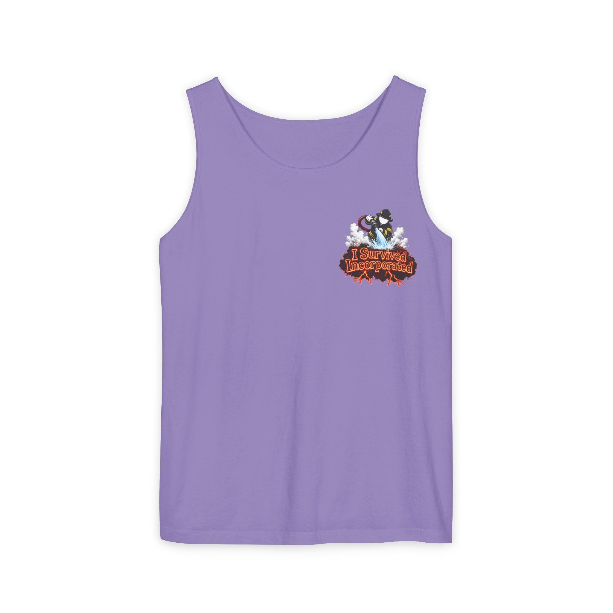 I Survived 2020 — "Please Stand By" Test Pattern Tee Wildfire Signal Edition Summer Premiere Unisex Garment-Dyed Tank Top