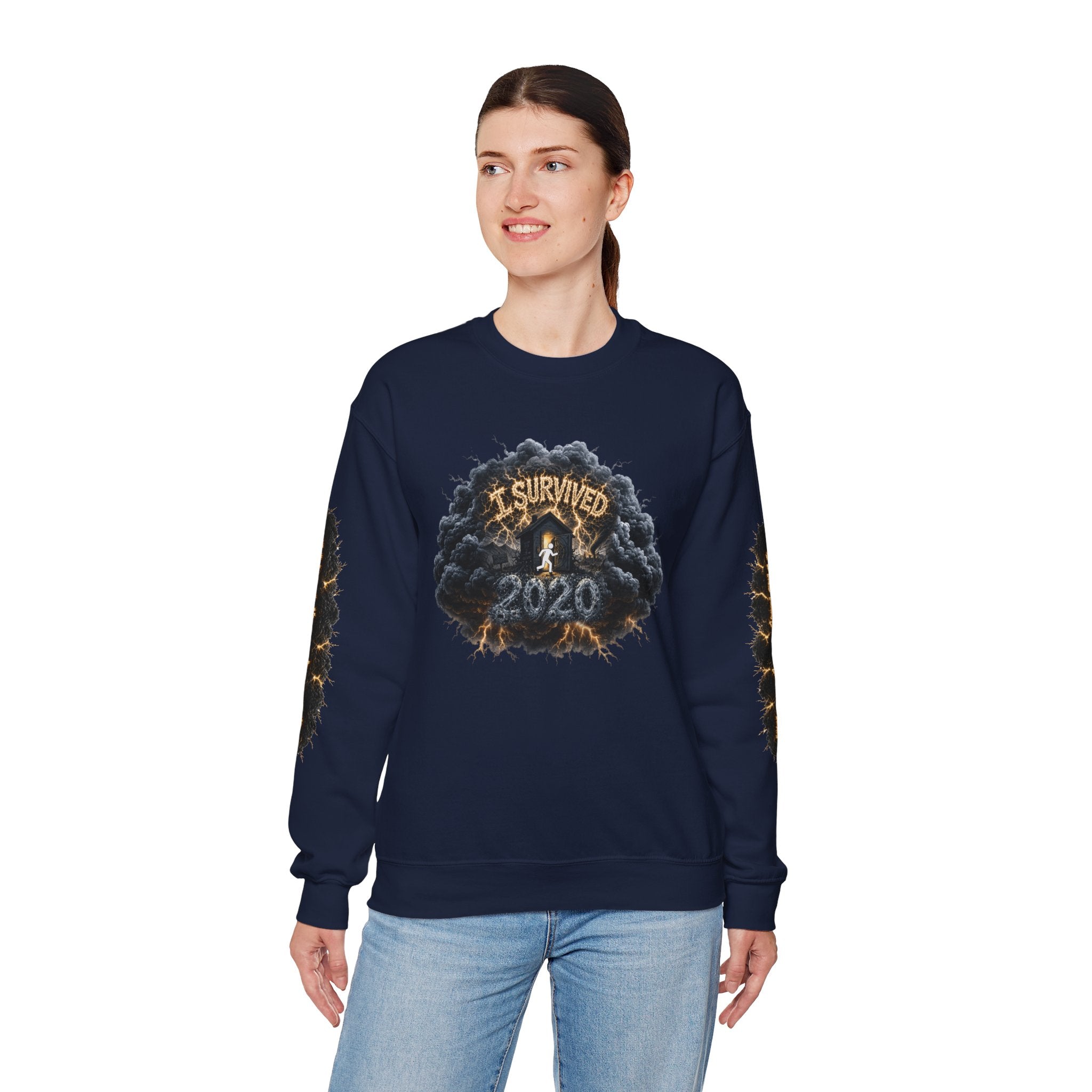 I Survived 2020 — Director's Cut Original Design Teaser Tee | Season 1 Premiere Drop Unisex Heavy Blend™ Crewneck Sweatshirt (SPECIAL EDITION)