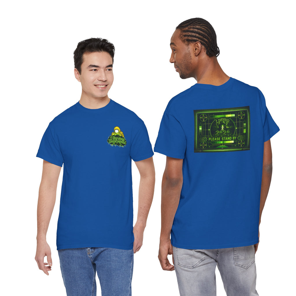 I Survived 2020 — "Please Stand By" Test Pattern Toxic Signal Tee Summer Premiere Unisex Heavy Cotton Tee