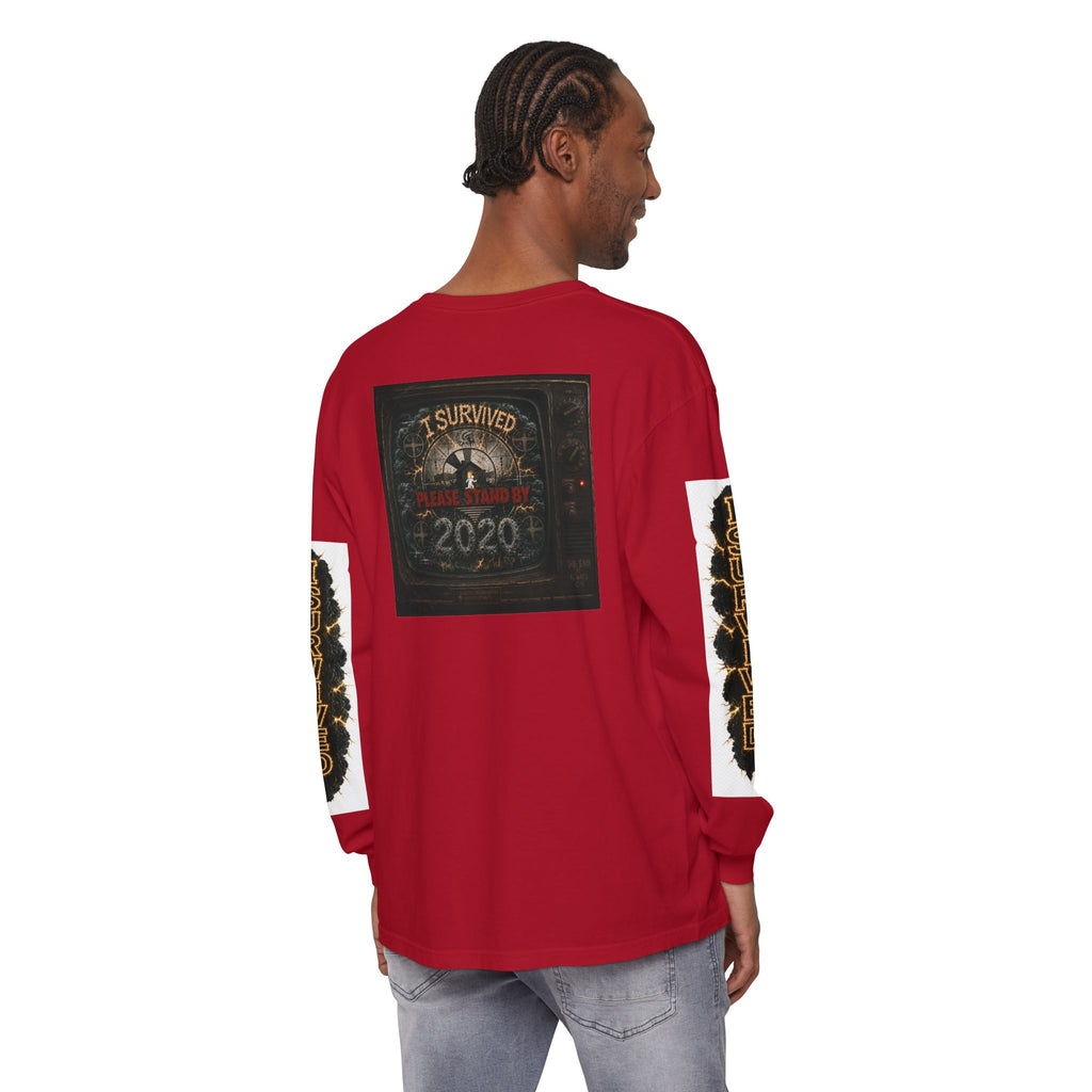 I Survived 2020 — "Please Stand By" Test Pattern Tee Special Edition Summer Premier Unisex Garment-Dyed Long Sleeve T-Shirt