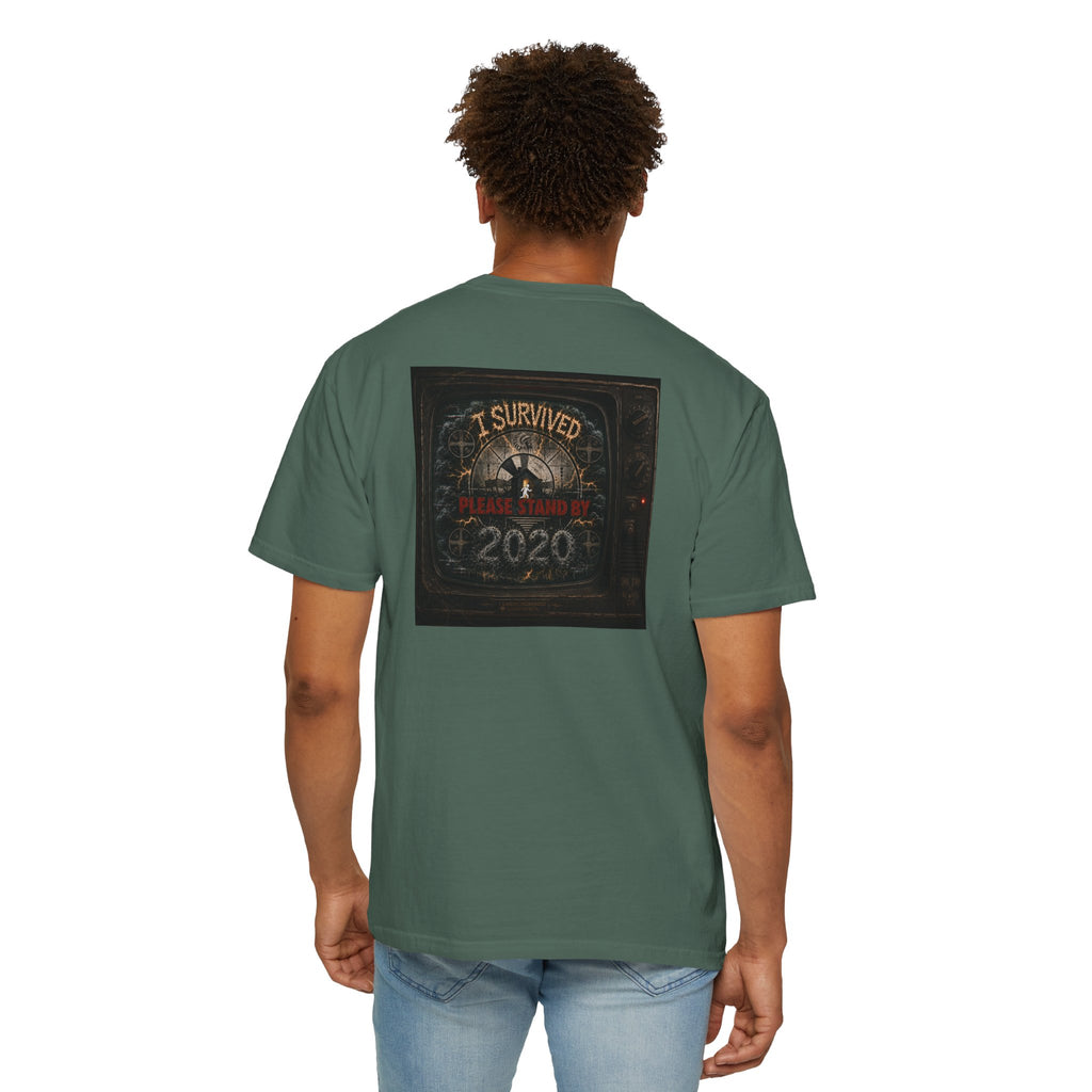I Survived 2020 — "Please Stand By" Test Pattern Tee Summer Premier Unisex Garment-Dyed T-shirt