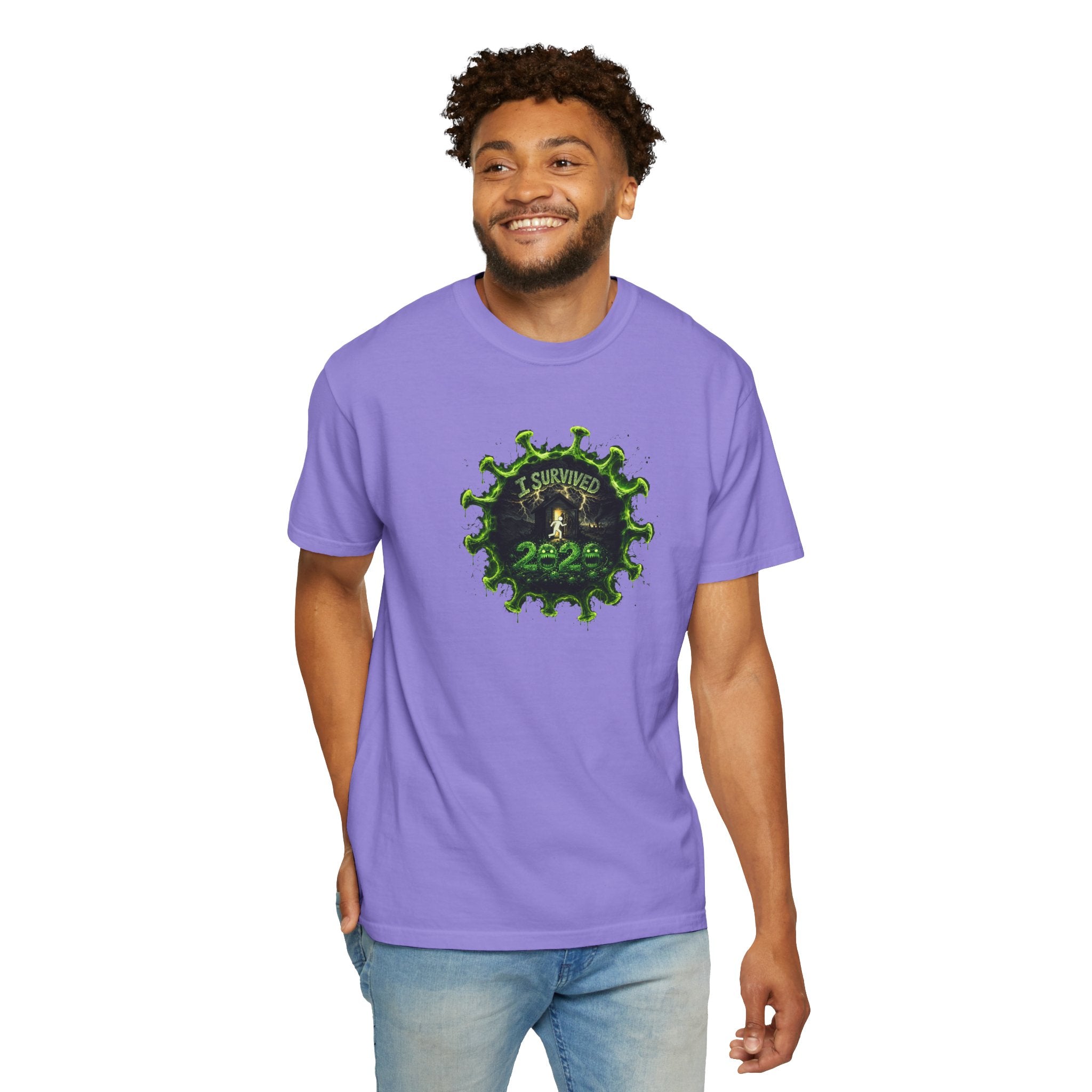 I Survived 2020 — PANDEMIC S1:E4: Director's Cut "Mask Madness" Unisex Garment-Dyed T-shirt
