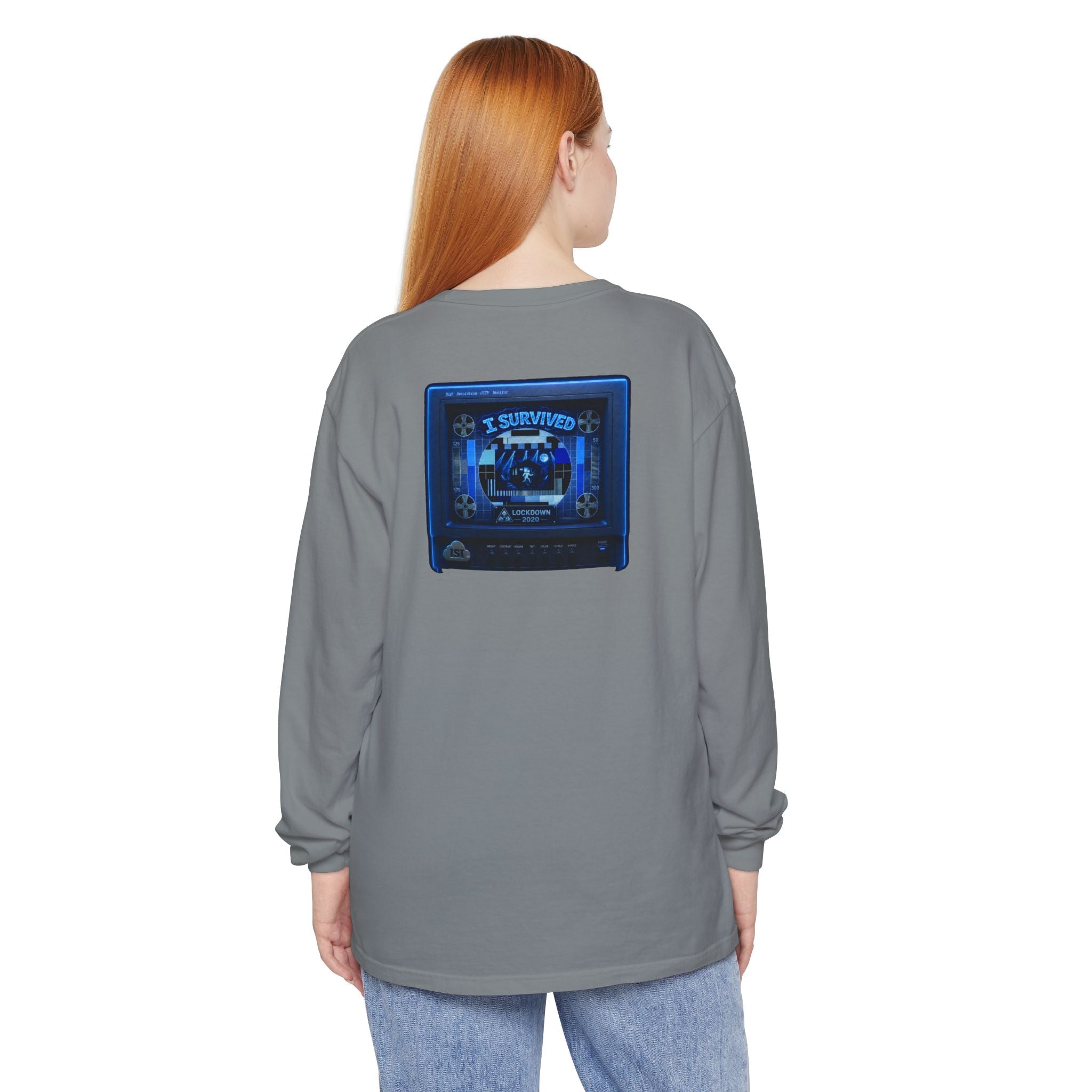 I Survived 2020 — "Please Stand By" Test Pattern Tee Lockdown Edition Summer Exclusive Unisex Garment-Dyed Long Sleeve T-Shirt
