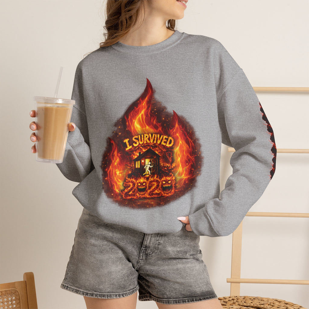 I Survived 2020 — Director's Cut S2:E3 "The California Wildfires" | Wildfire Edition Memorial Unisex Heavy Blend™ Crewneck Sweatshirt