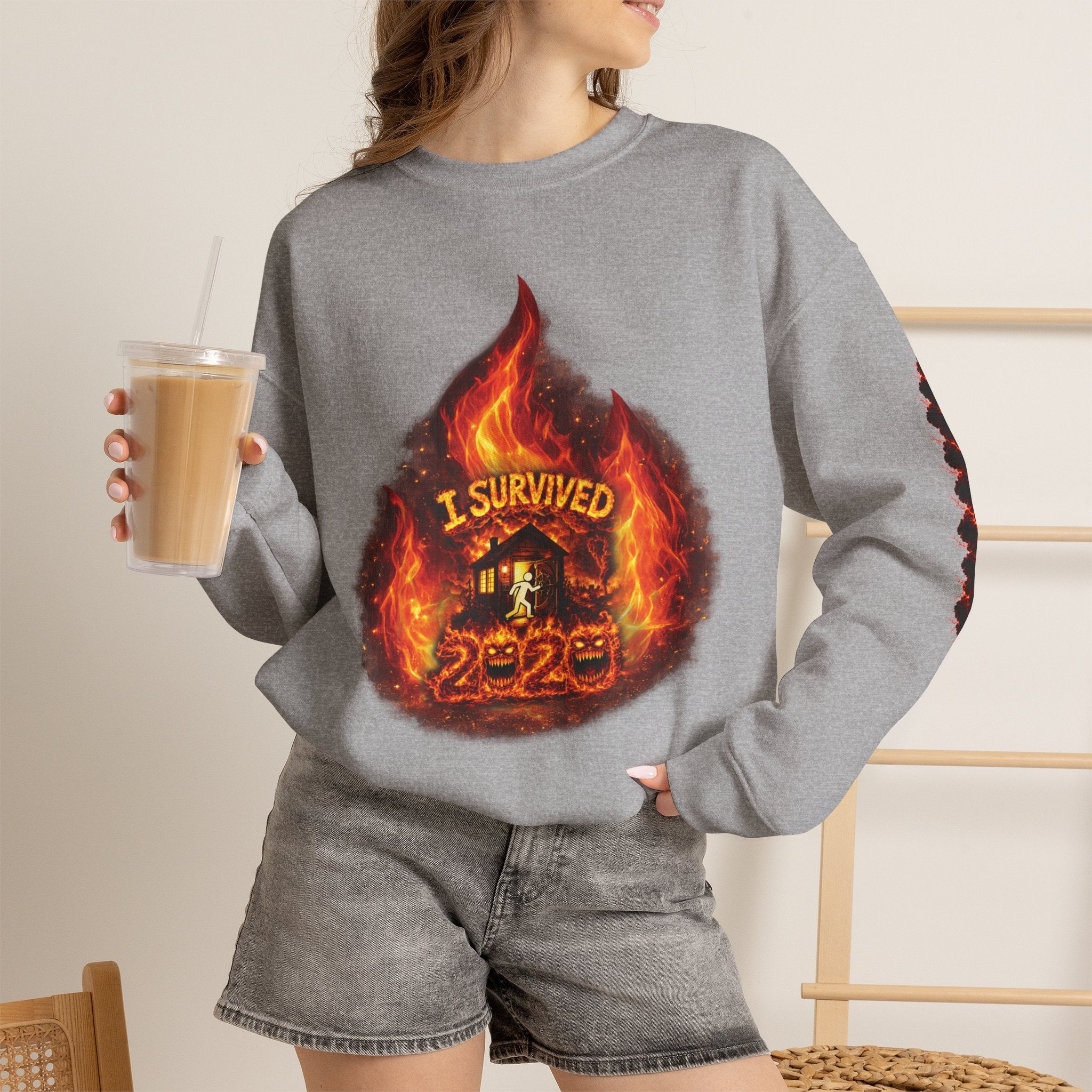 I Survived 2020 — Director's Cut S2:E3 "The California Wildfires" | Wildfire Edition Memorial Unisex Heavy Blend™ Crewneck Sweatshirt