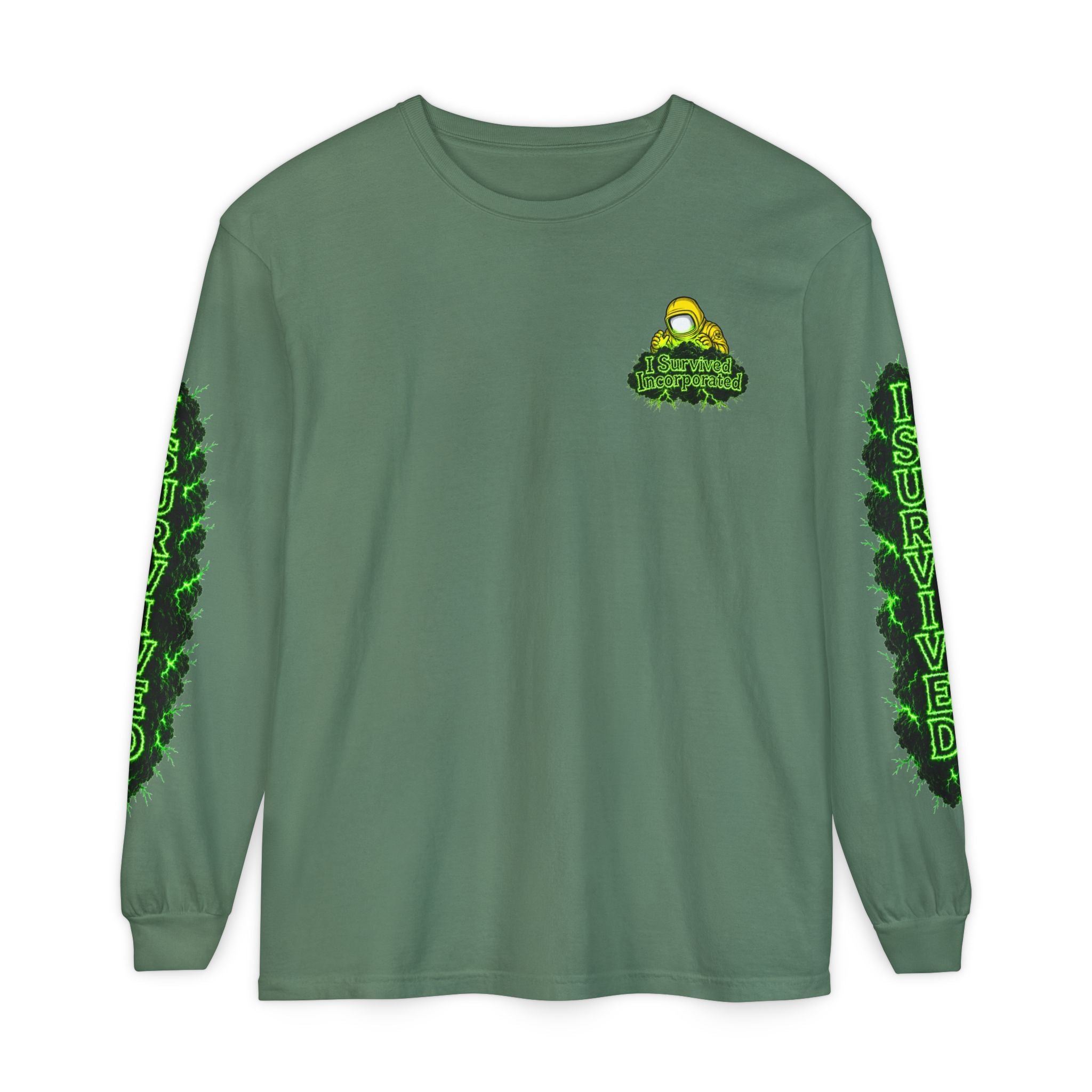 I Survived 2020 — "Please Stand By" Test Pattern Toxic Signal Tee Special Edition Summer Premiere Unisex Garment-Dyed Long Sleeve T-Shirt