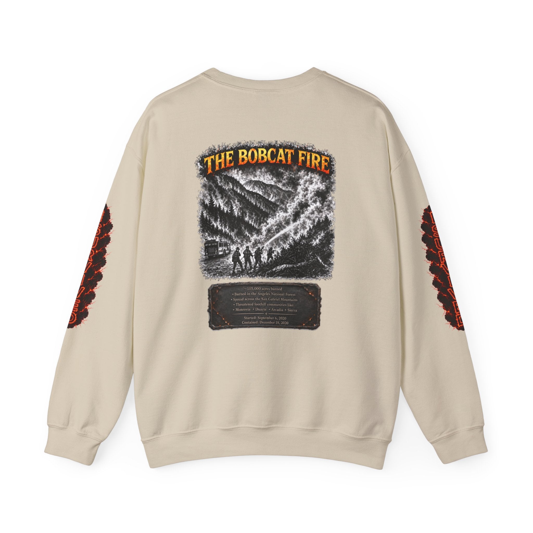 I Survived 2020 — WILDFIRES S2:E2: Director's Cut "The Bobcat Fire" Memorial Unisex Heavy Blend™ Crewneck Sweatshirt