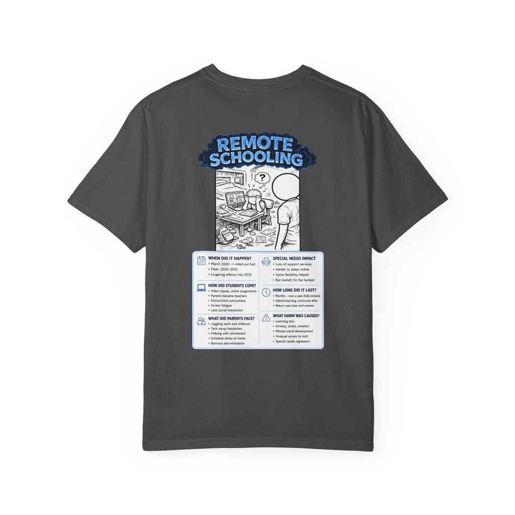 I Survived 2020 —  LOCKDOWN S3:E3: Director's Cut "Remote Schooling" Unisex Garment-Dyed T-shirt