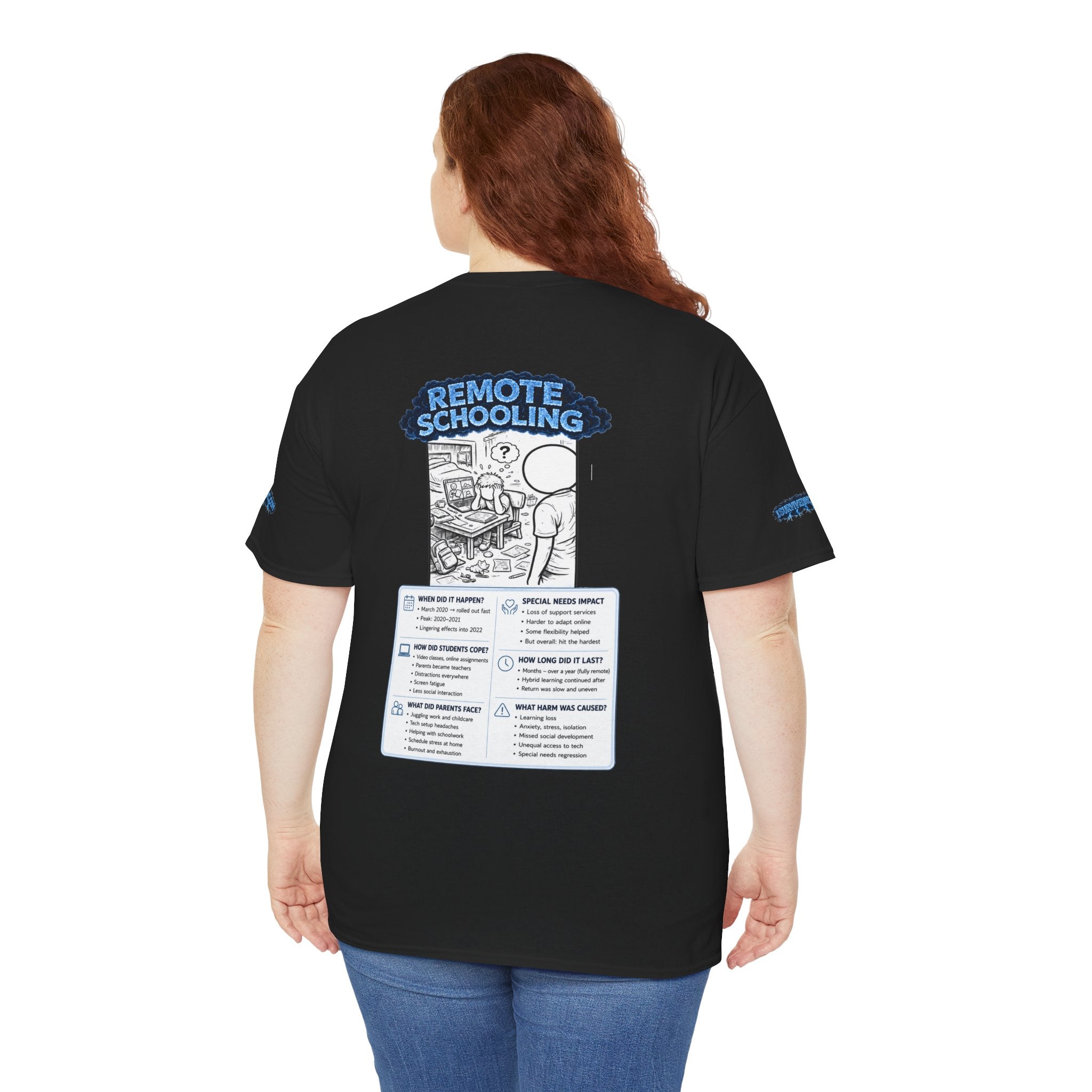 I Survived 2020 — LOCKDOWN S3:E3: Special Edition "Remote Schooling" Unisex Heavy Cotton Tee