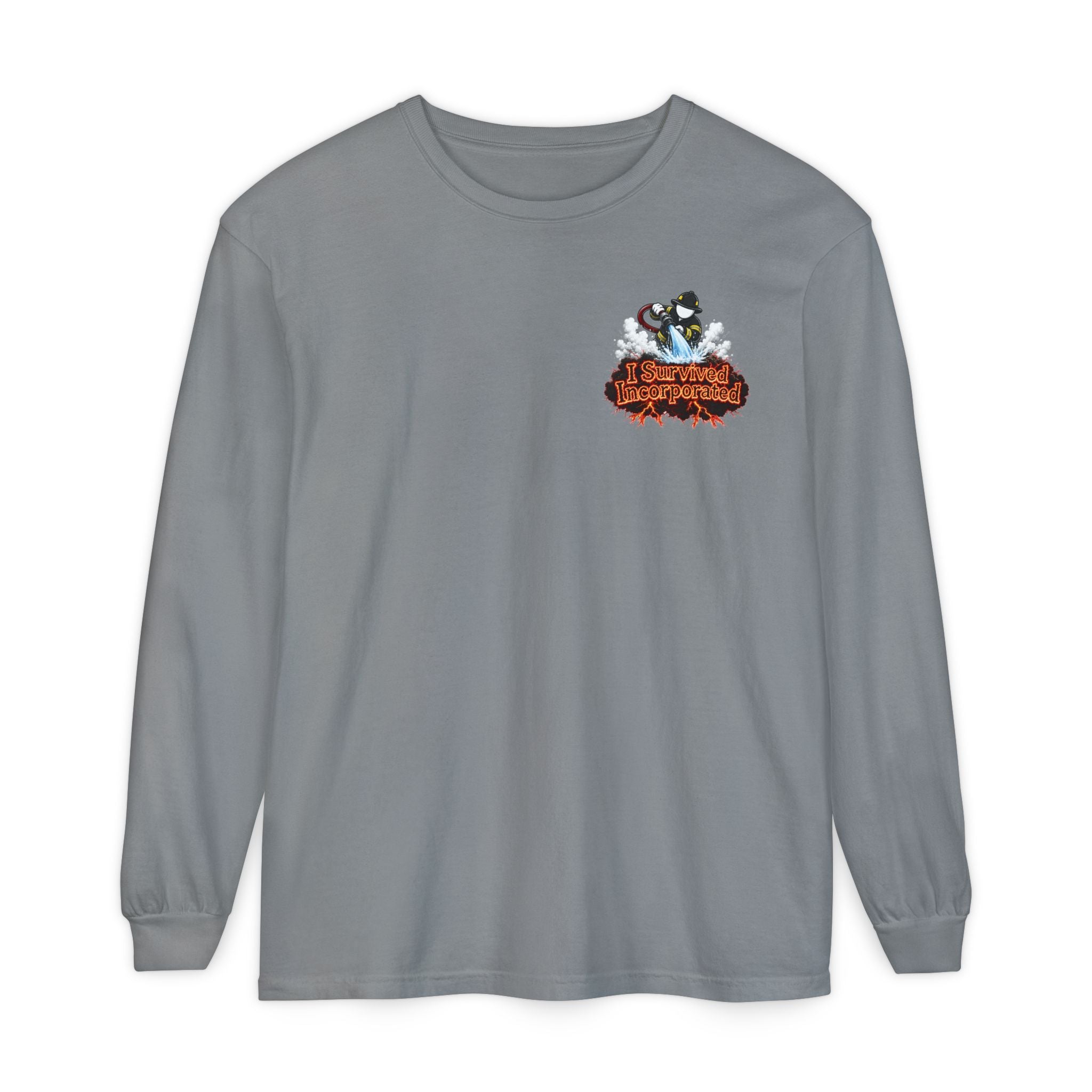 I Survived 2020 — "Please Stand By" Test Pattern Tee Wildfire Signal Edition Summer Premiere Unisex Garment-Dyed Long Sleeve T-Shirt