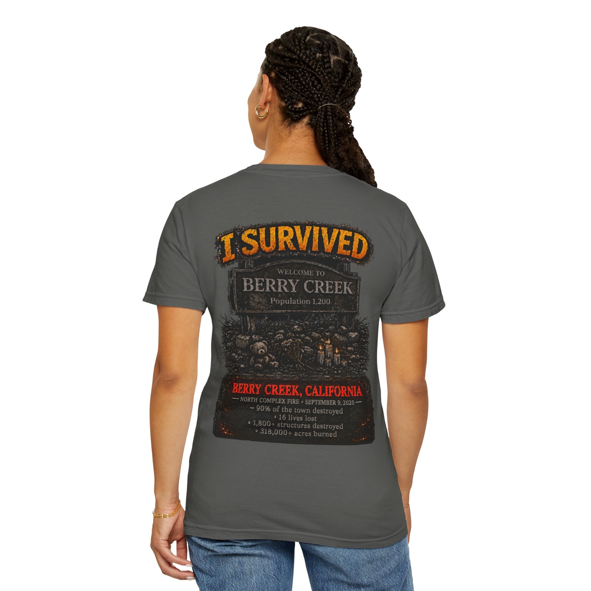 I Survived 2020 — Director's Cut S2:E1 "Berry Creek" | Wildfire Edition Memorial Unisex Garment-Dyed T-shirt