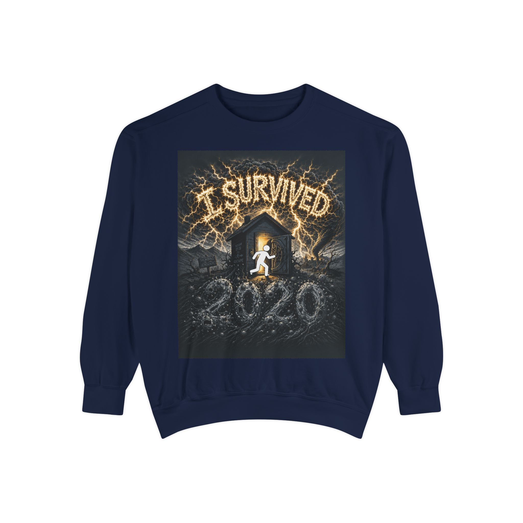 I Survived 2020 — Original Design Teaser Sweatshirt | Season 1 Premiere Drop Unisex Garment-Dyed Sweatshirt