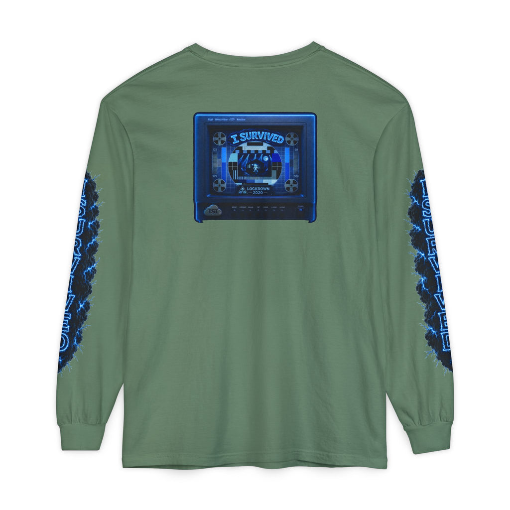 I Survived 2020 — "Please Stand By" Test Pattern Tee Lockdown Special Edition Summer Exclusive Unisex Garment-Dyed Long Sleeve T-Shirt