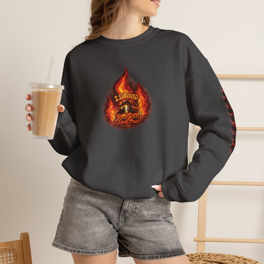 I Survived 2020 — WILDFIRES S2:E1: Director's Cut "Berry Creek" Memorial Unisex Heavy Blend™ Crewneck Sweatshirt
