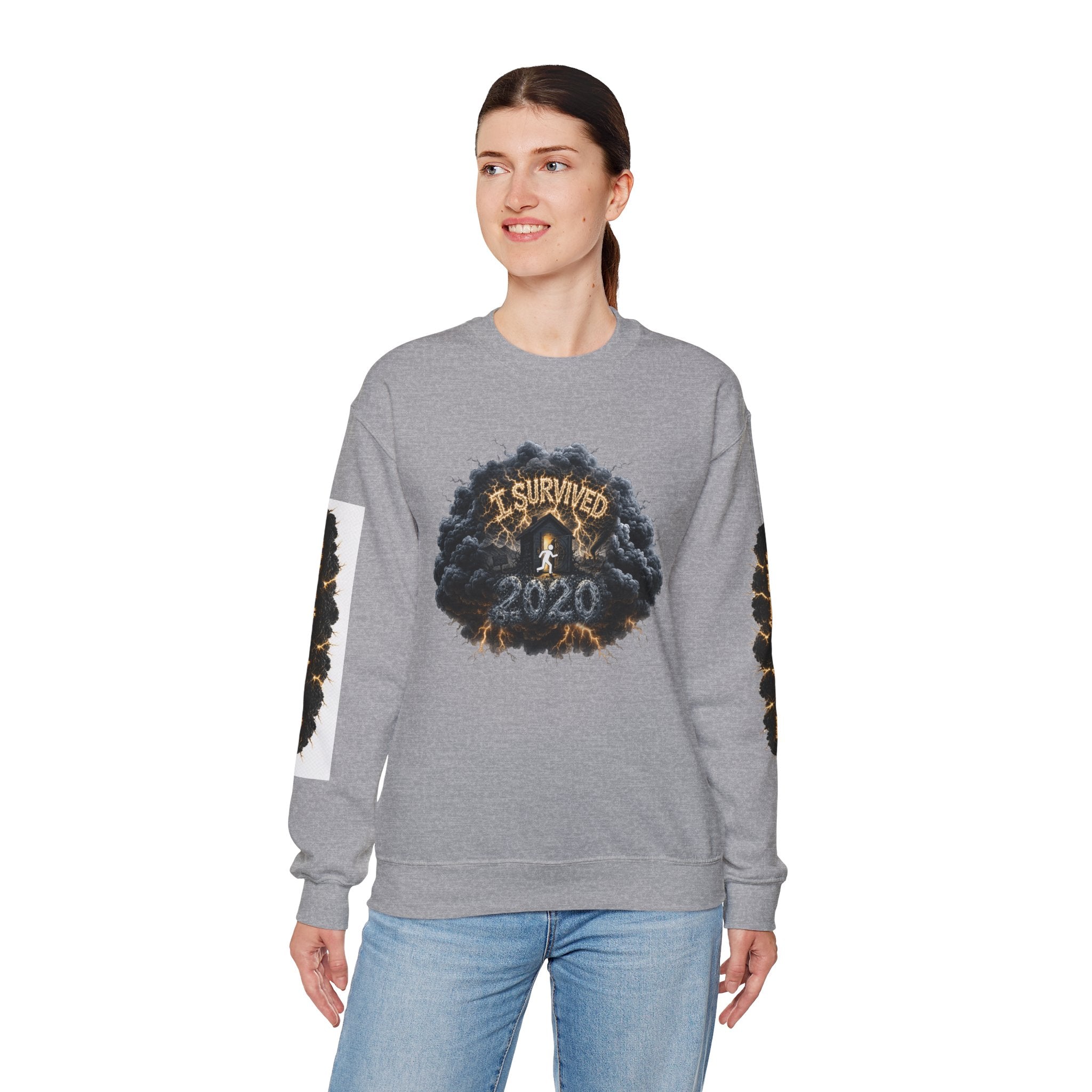 I Survived 2020 — Director's Cut Original Design Teaser Tee | Season 1 Premiere Drop Unisex Heavy Blend™ Crewneck Sweatshirt