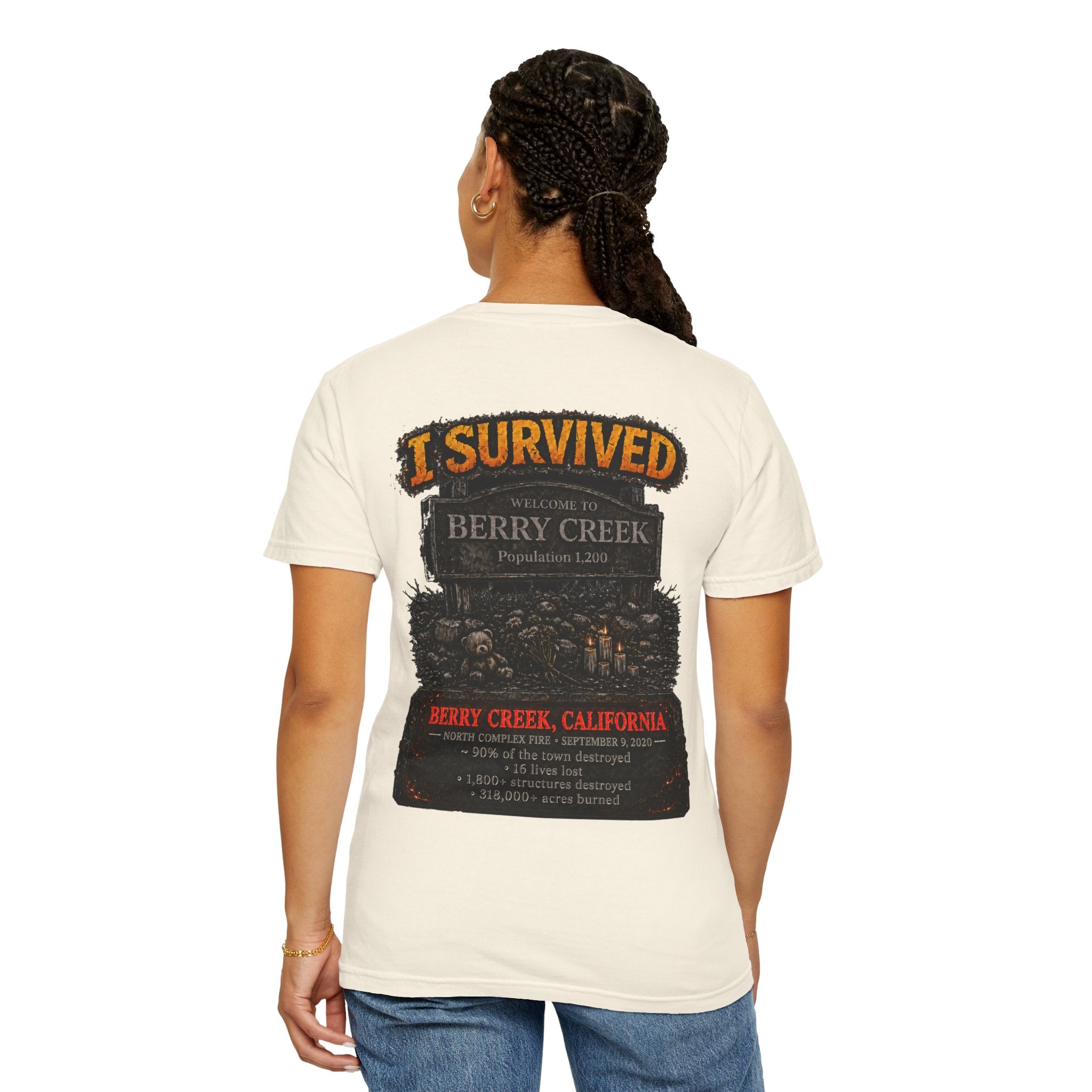 I Survived 2020 — WILDFIRES S2:E1: "Berry Creek" Memorial Unisex Garment-Dyed T-shirt