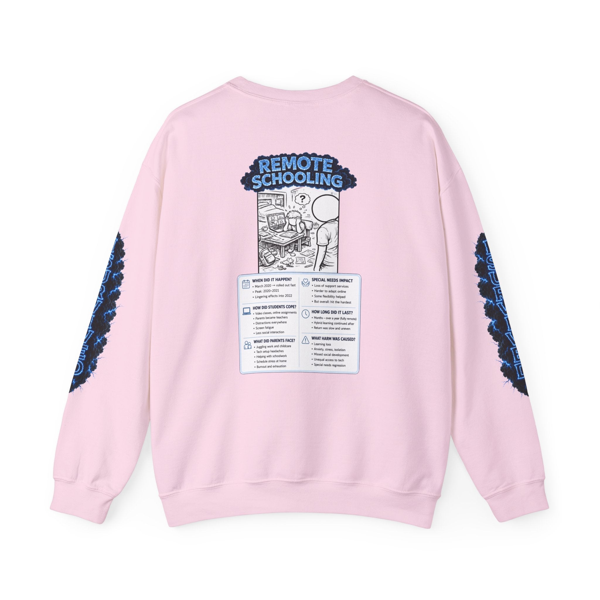 I Survived 2020 — LOCKDOWN S3:E3: Director's Cut Special Edition "Remote Schooling" Unisex Heavy Blend™ Crewneck Sweatshirt