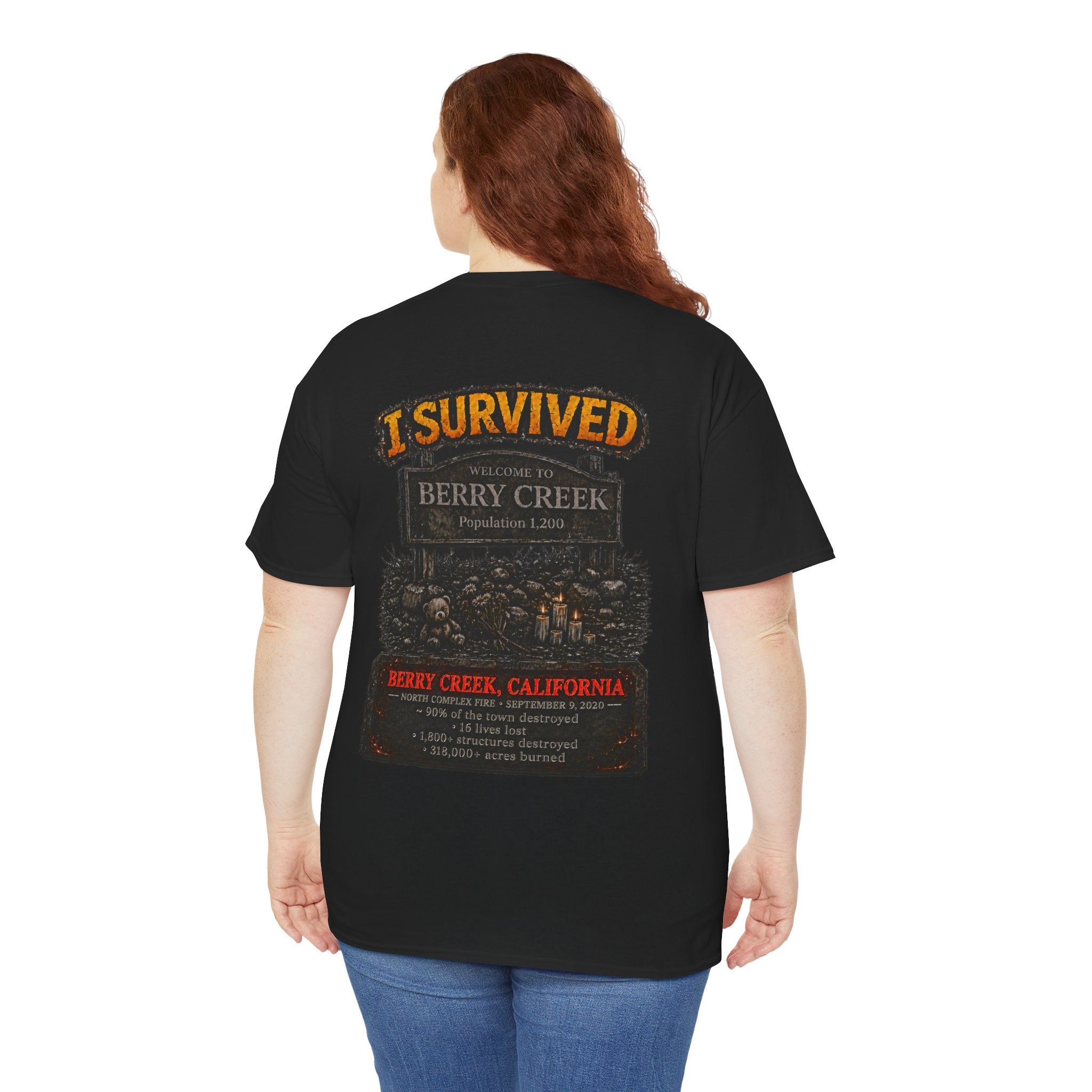 I Survived 2020 — Director's Cut S2:E1 "Berry Creek" | Wildfire Edition Memorial Unisex Heavy Cotton Tee