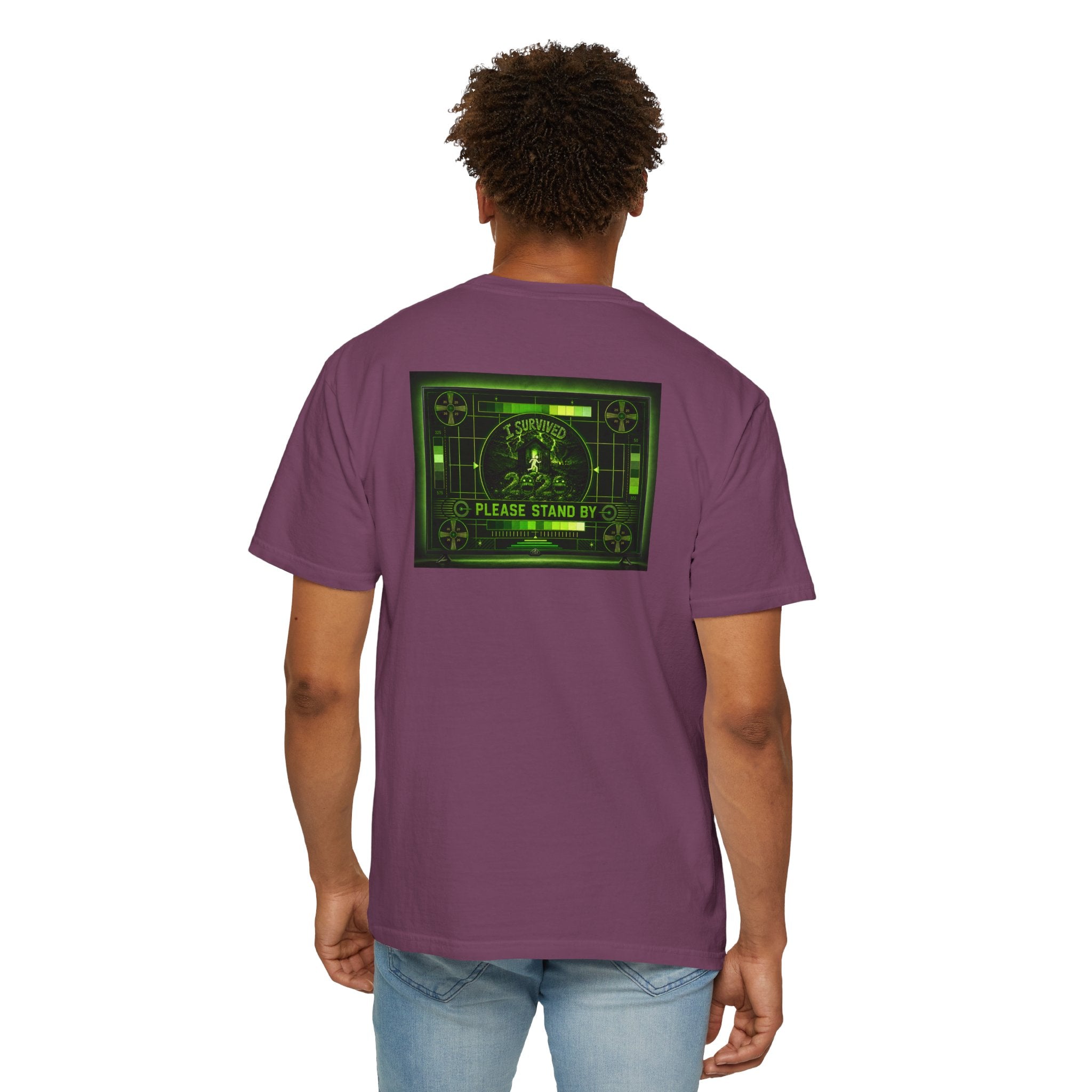 I Survived 2020 — "Please Stand By" Test Pattern Toxic Signal Tee Summer Premiere Unisex Garment-Dyed T-shirt