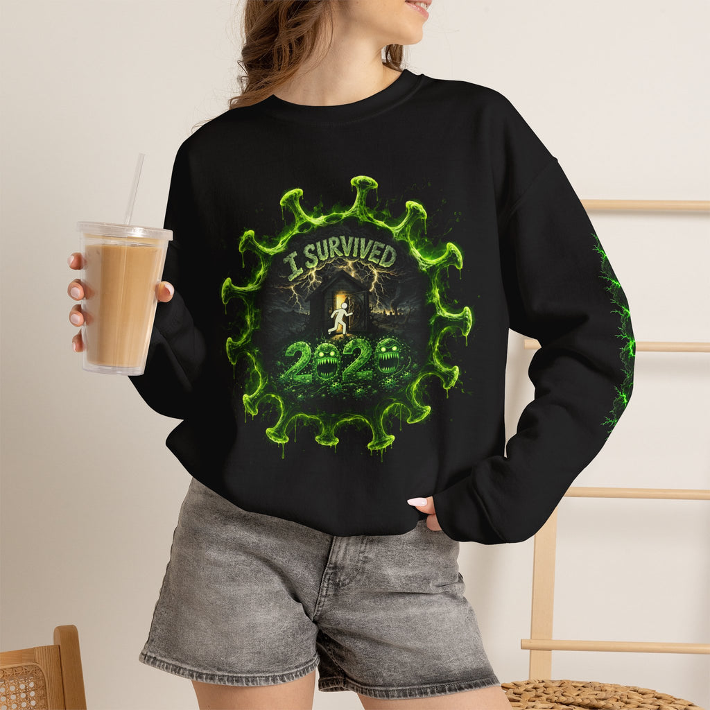 I Survived 2020 — Director's Cut S1:E1 "COVID-19: The Coronavirus" | Pandemic Edition Unisex Heavy Blend™ Crewneck Sweatshirt