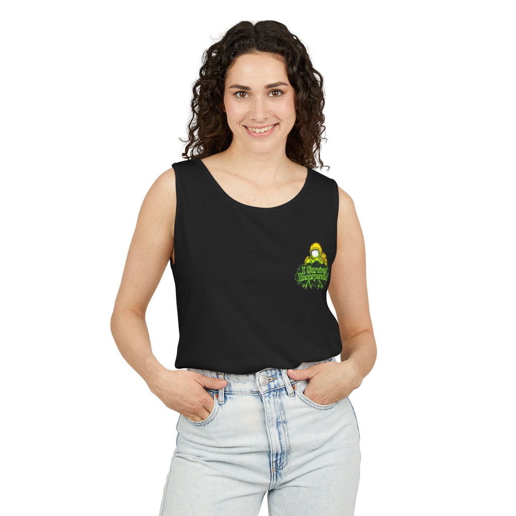 I Survived 2020 — "Please Stand By" Test Pattern Toxic Signal Tee Summer Premiere Unisex Garment-Dyed Tank Top