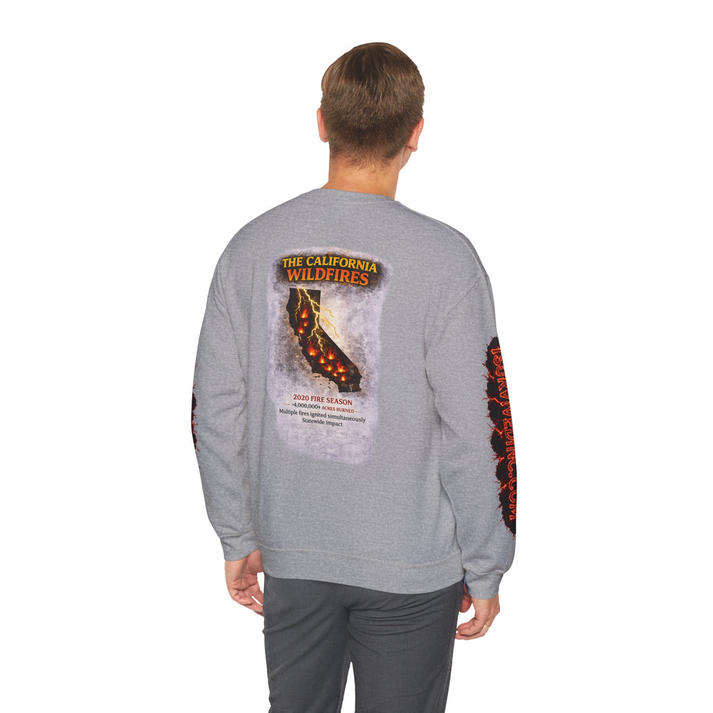 I Survived 2020 — S2:E3 "The California Wildfires" | Wildfire Edition Memorial Unisex Heavy Blend™ Crewneck Sweatshirt