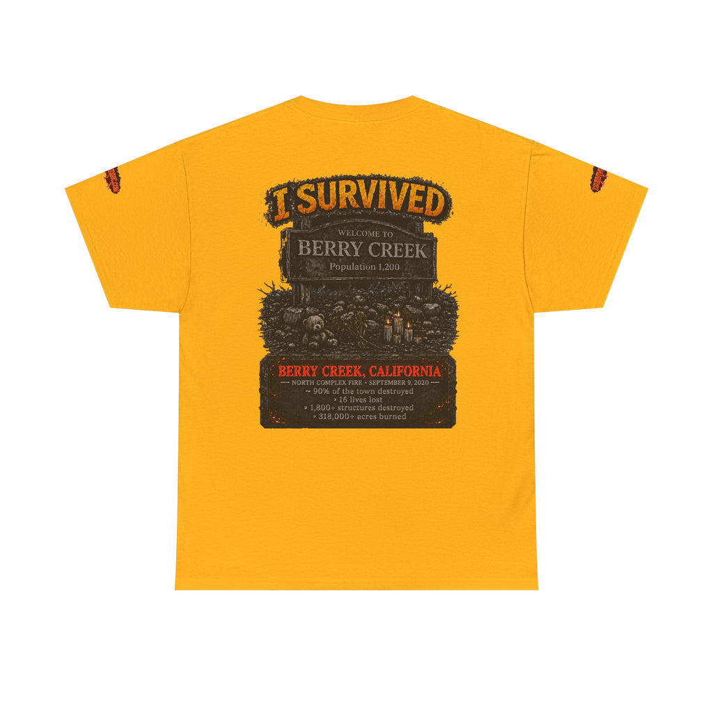 I Survived 2020 — Director's Cut S2:E1 "Berry Creek" | Wildfire Edition Memorial Unisex Heavy Cotton Tee (SPECIAL EDITION)