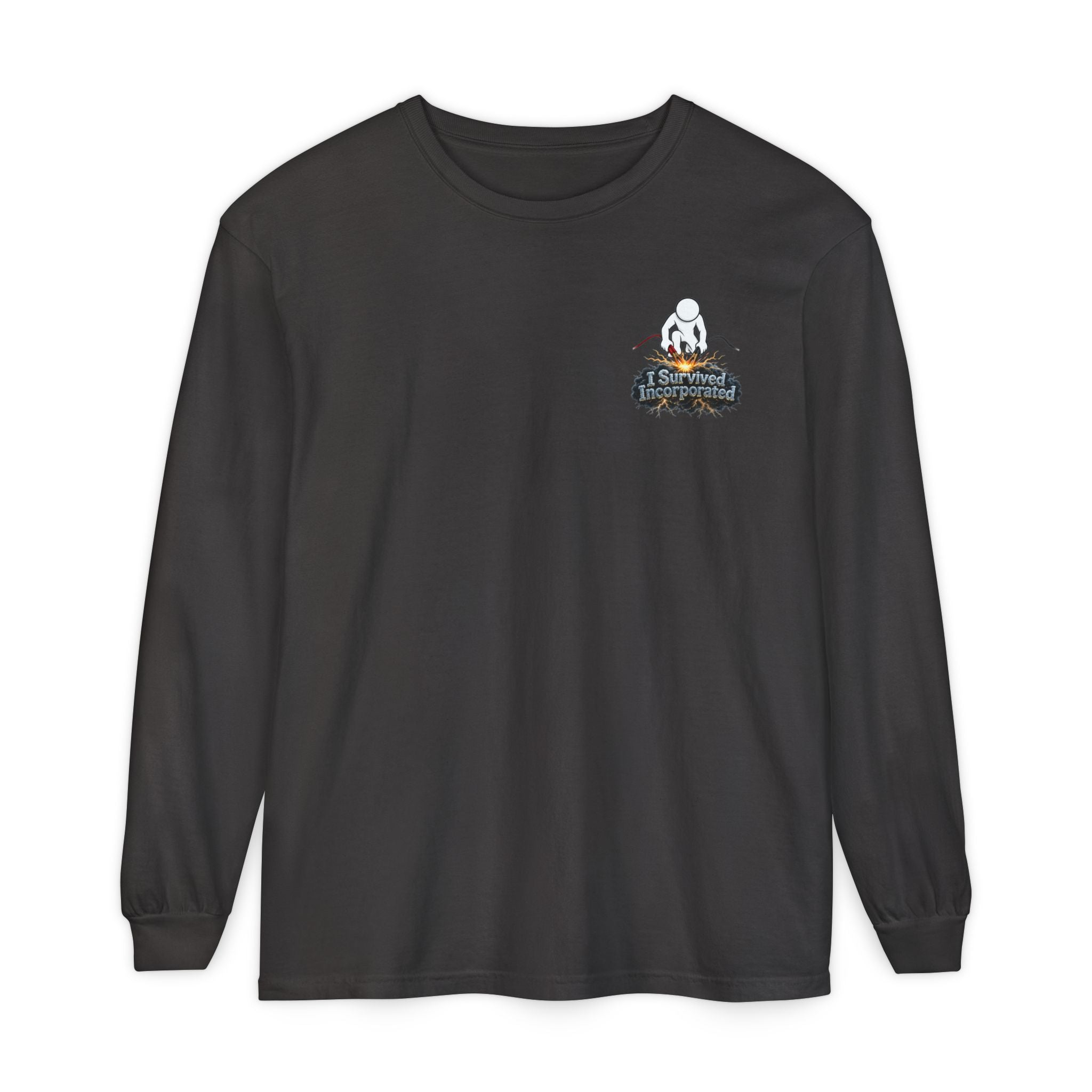 I Survived 2020 — "Please Stand By" Test Pattern Tee Summer Premier Unisex Garment-Dyed Long Sleeve T-Shirt