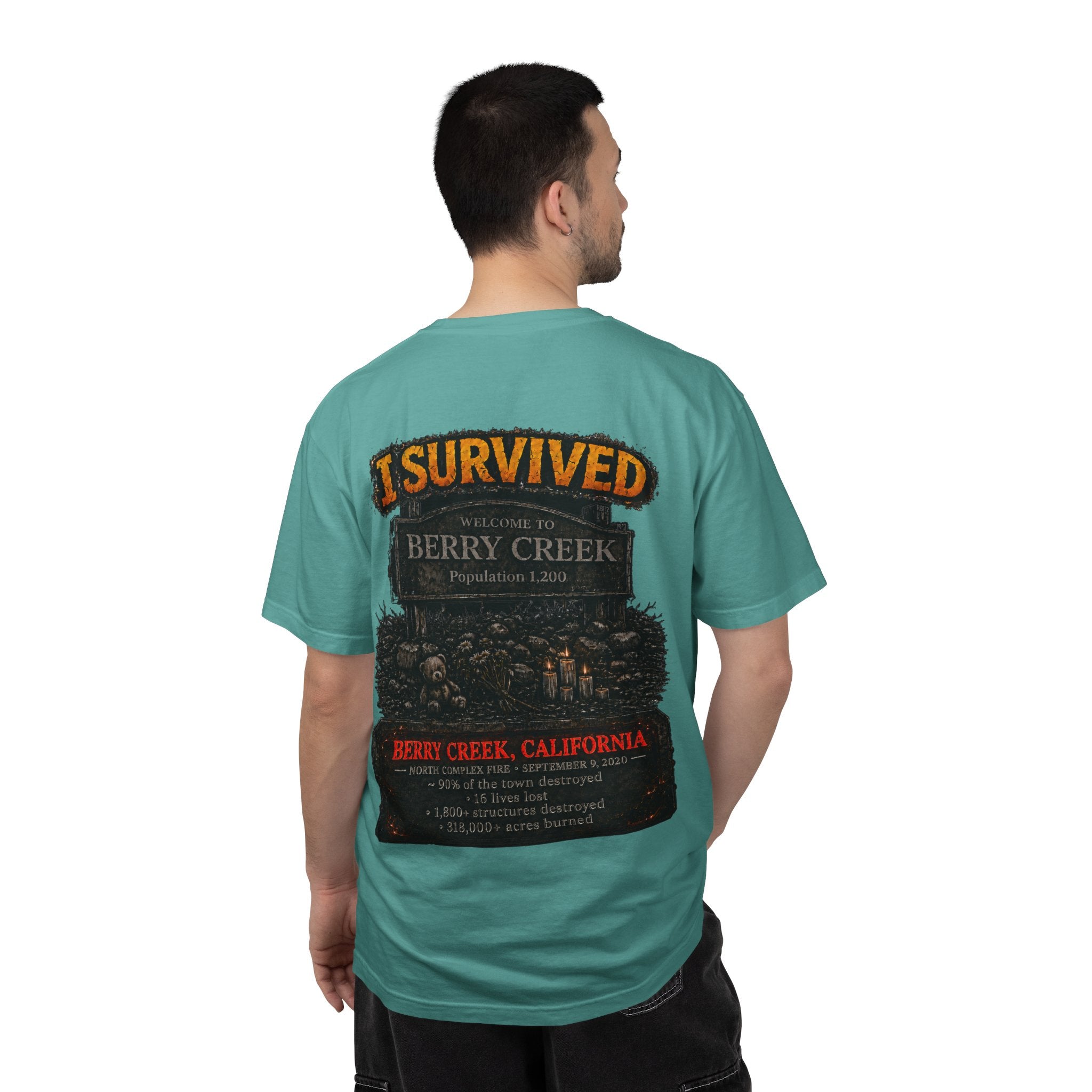I Survived 2020 — Director's Cut S2:E1 "Berry Creek" | Wildfire Edition Memorial Unisex Garment-Dyed T-shirt