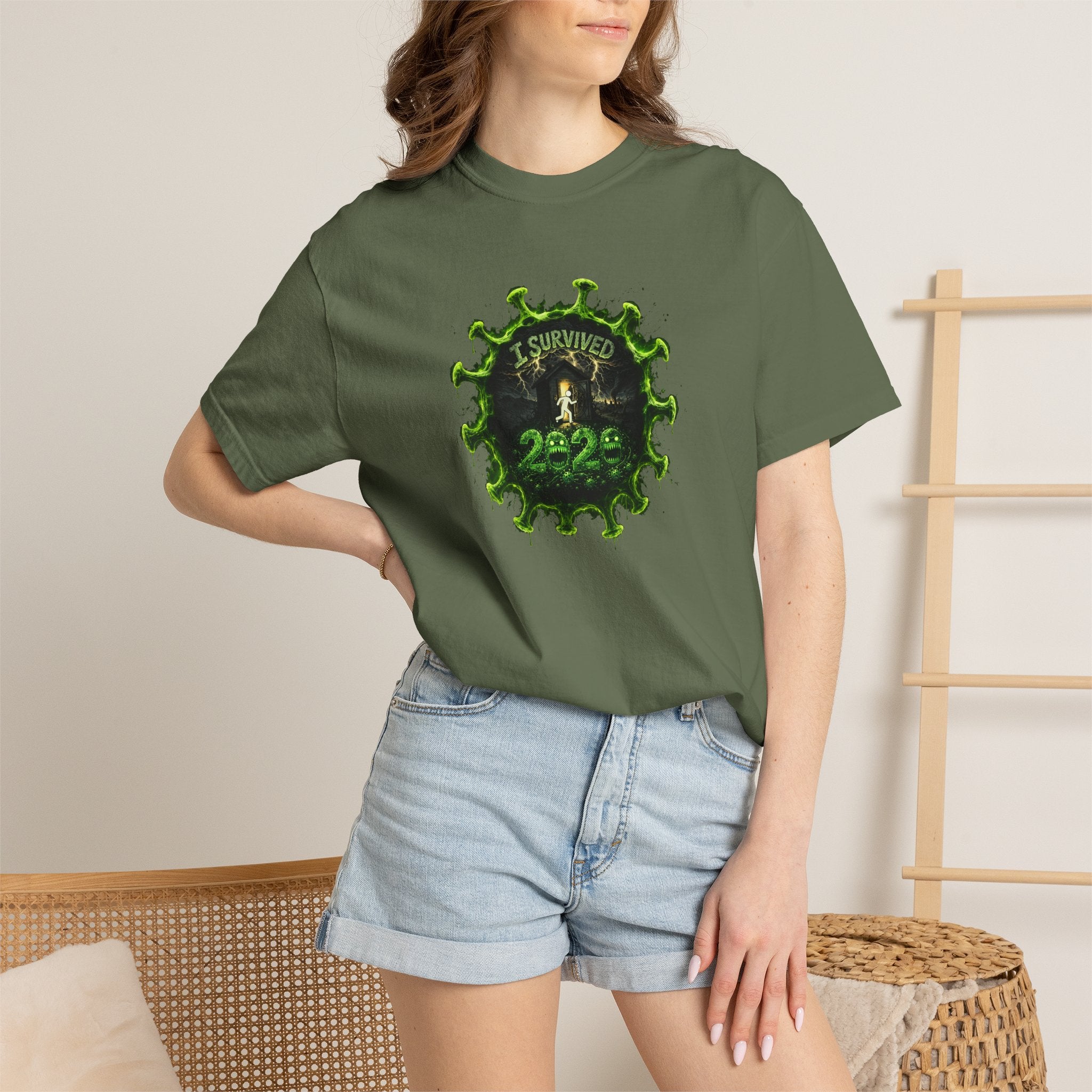 I Survived 2020 — PANDEMIC S1:E4: Director's Cut "Mask Madness" Unisex Garment-Dyed T-shirt