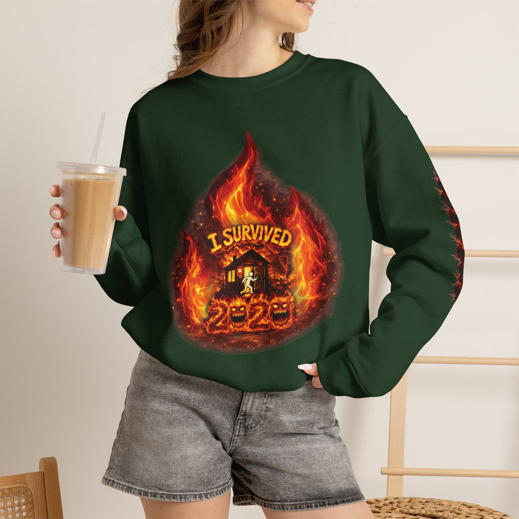 I Survived 2020 — Director's Cut S2:E3 "The California Wildfires" | Wildfire Edition Memorial Unisex Heavy Blend™ Crewneck Sweatshirt