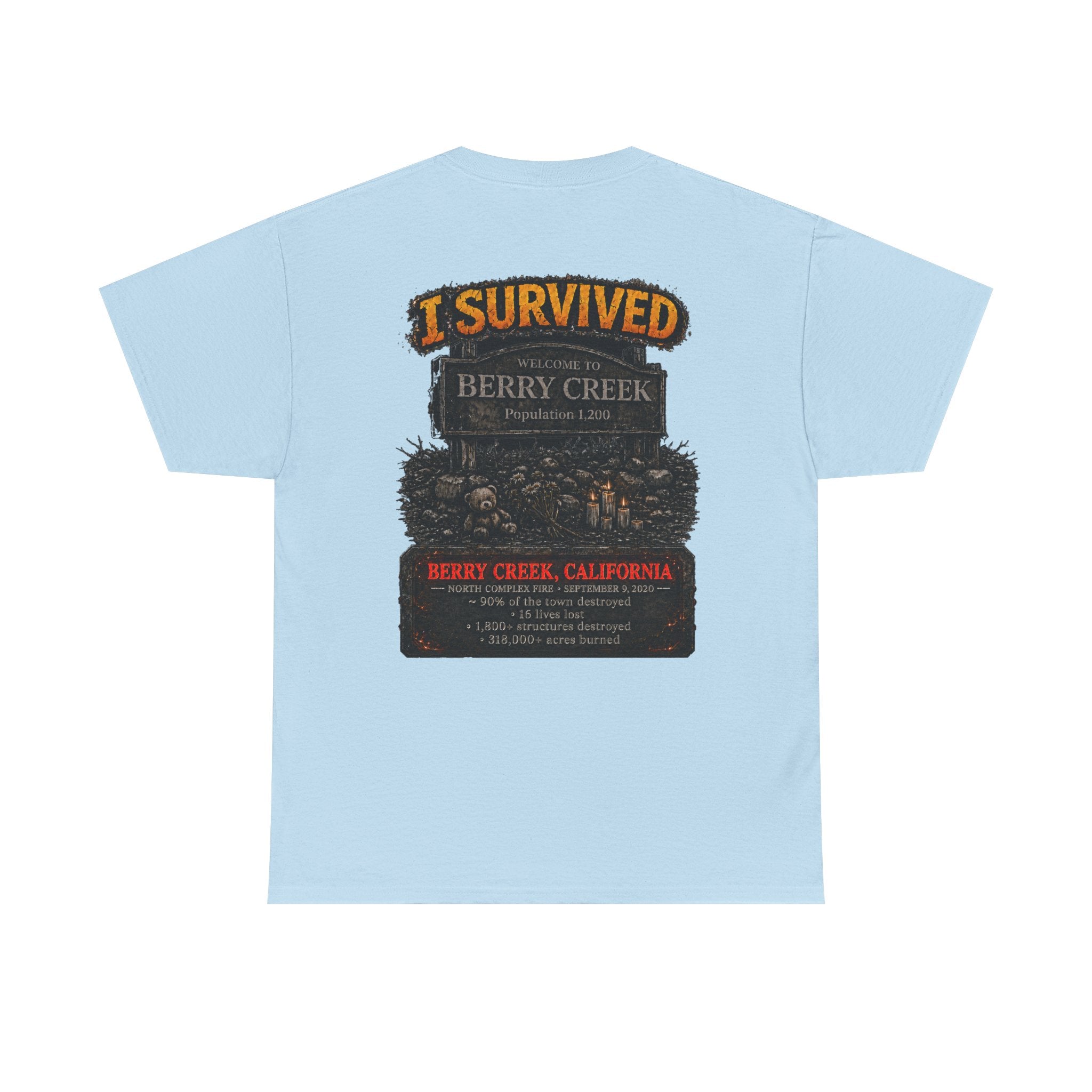 I Survived 2020 — Director's Cut S2:E1 "Berry Creek" | Wildfire Edition Memorial Unisex Heavy Cotton Tee