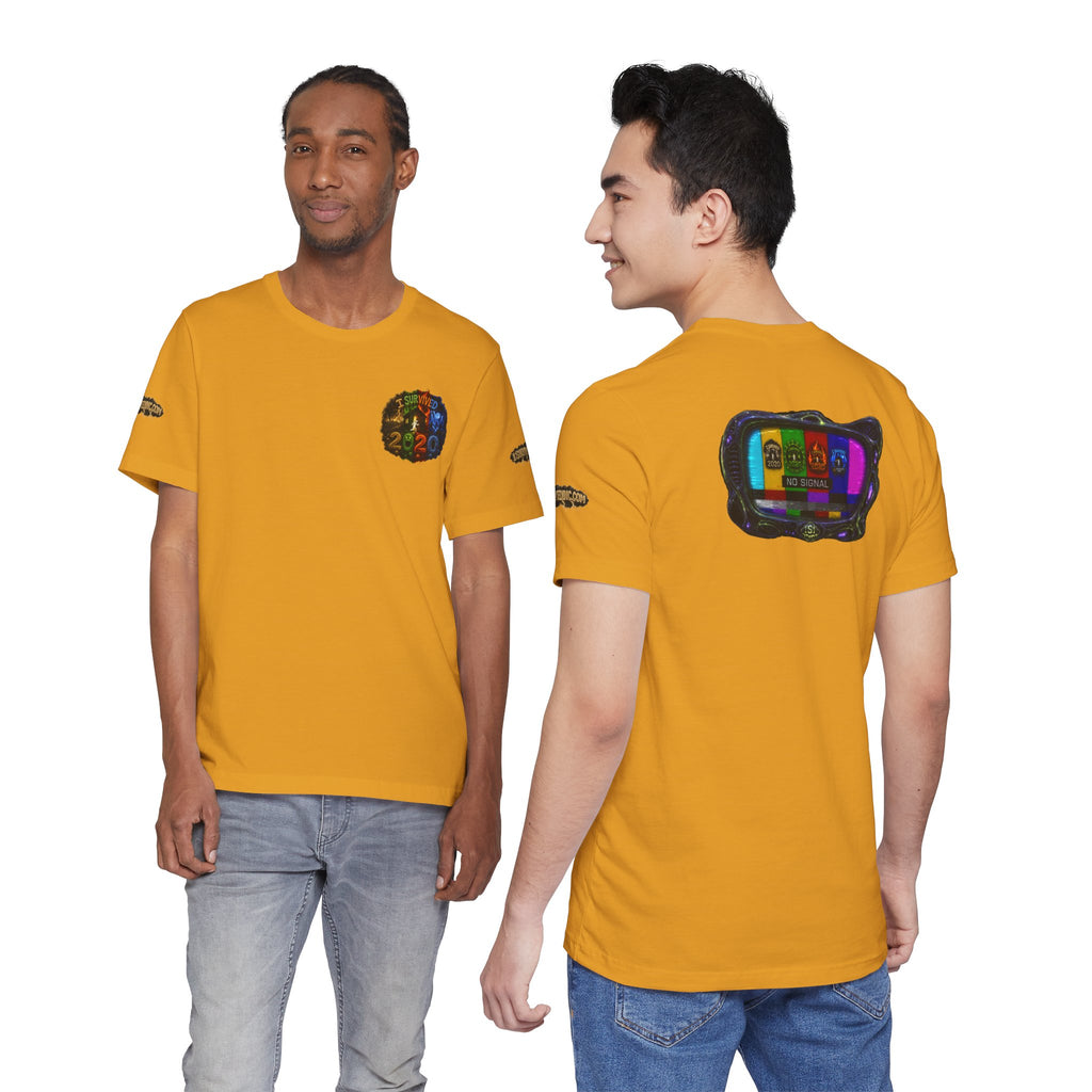 I Survived 2020 — "No Signal" Test Pattern Tee Alien Broadcast Finale Summer Premiere Unisex Jersey Short Sleeve Tee