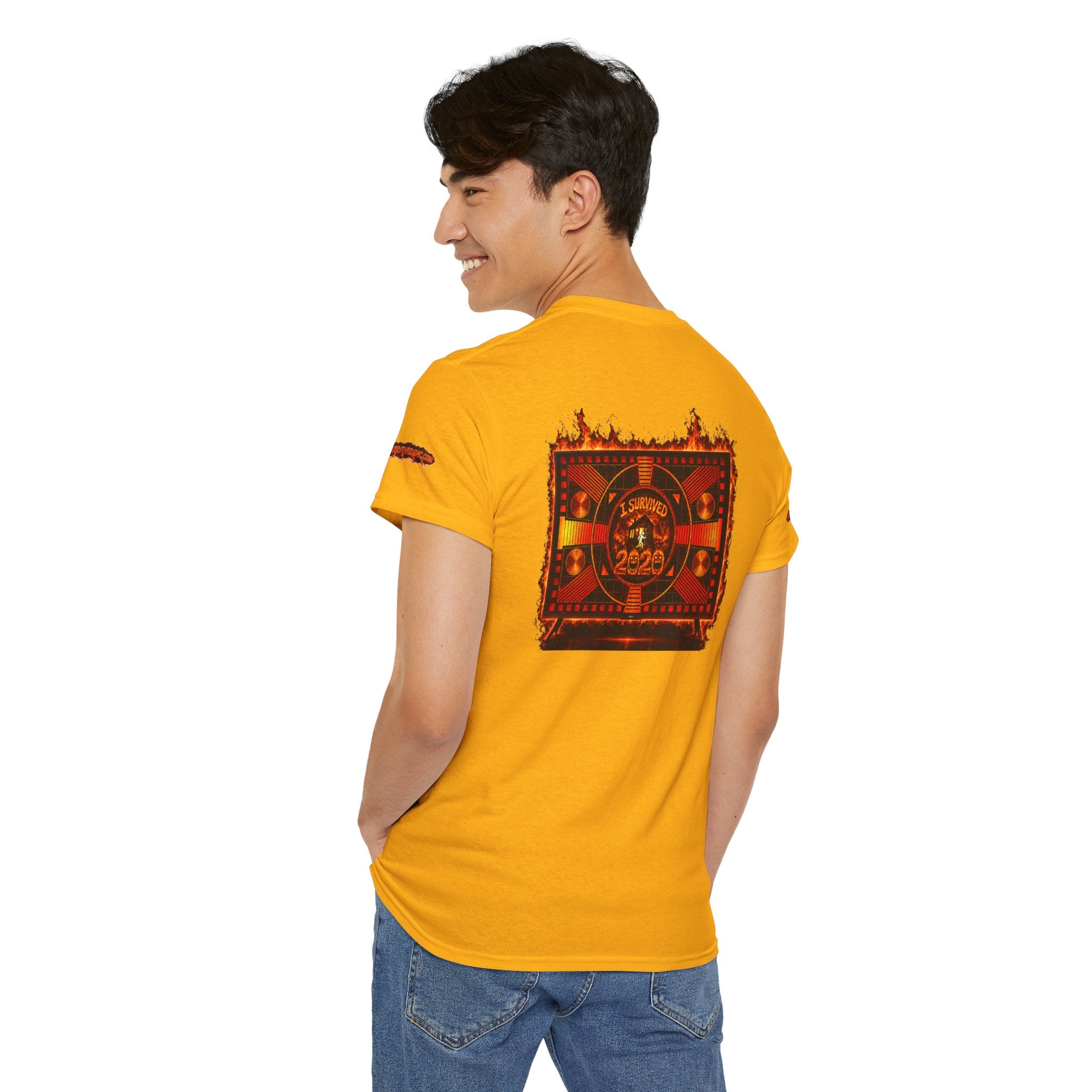 I Survived 2020 — "Please Stand By" Test Pattern Tee Wildfire Signal Special Edition Summer Premiere Unisex Heavy Cotton Tee
