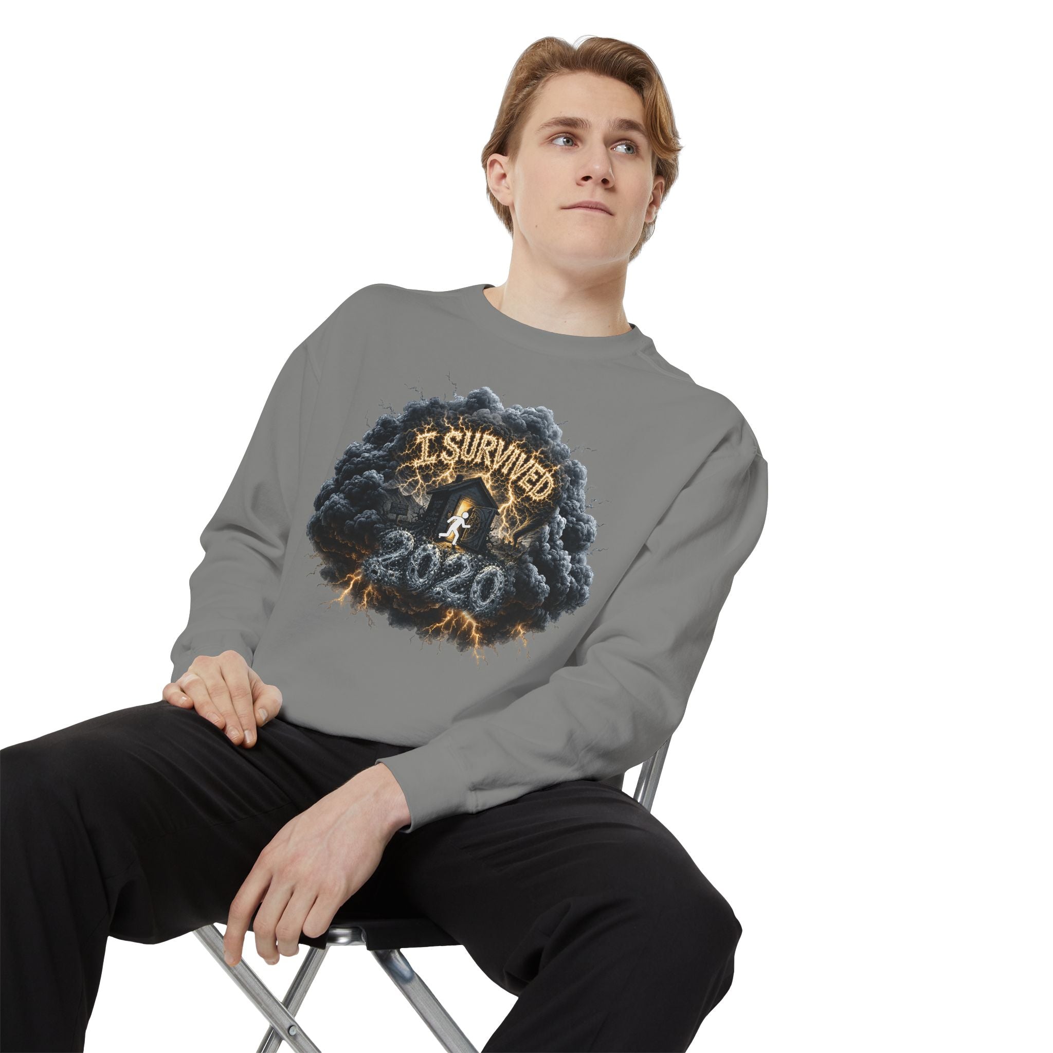 I Survived 2020 — Director's Cut Original Design Teaser Sweatshirt | Season 1 Premiere Drop Unisex Garment-Dyed Sweatshirt