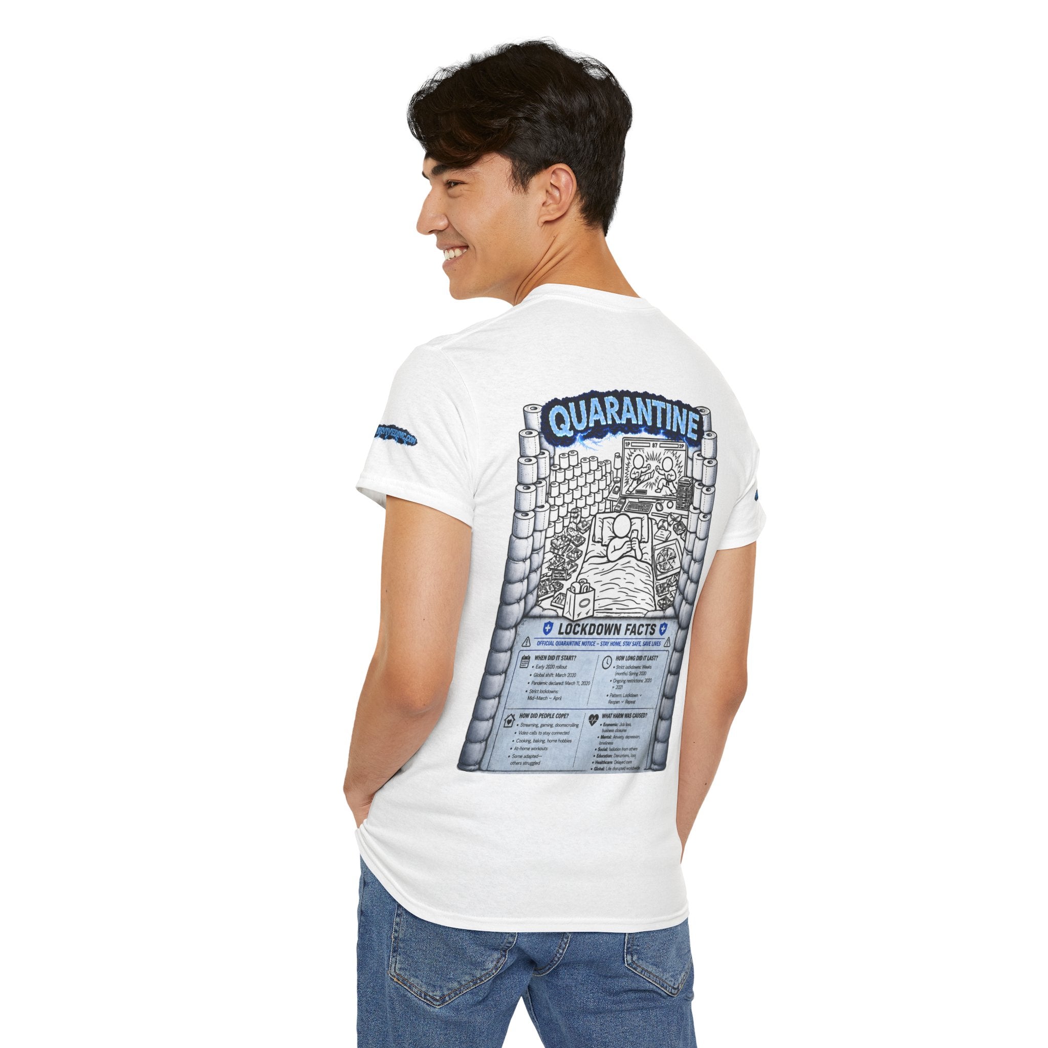 I Survived 2020 — LOCKDOWN S3:E1: Director's Cut Special Edition "Quarantine" Unisex Heavy Cotton Tee