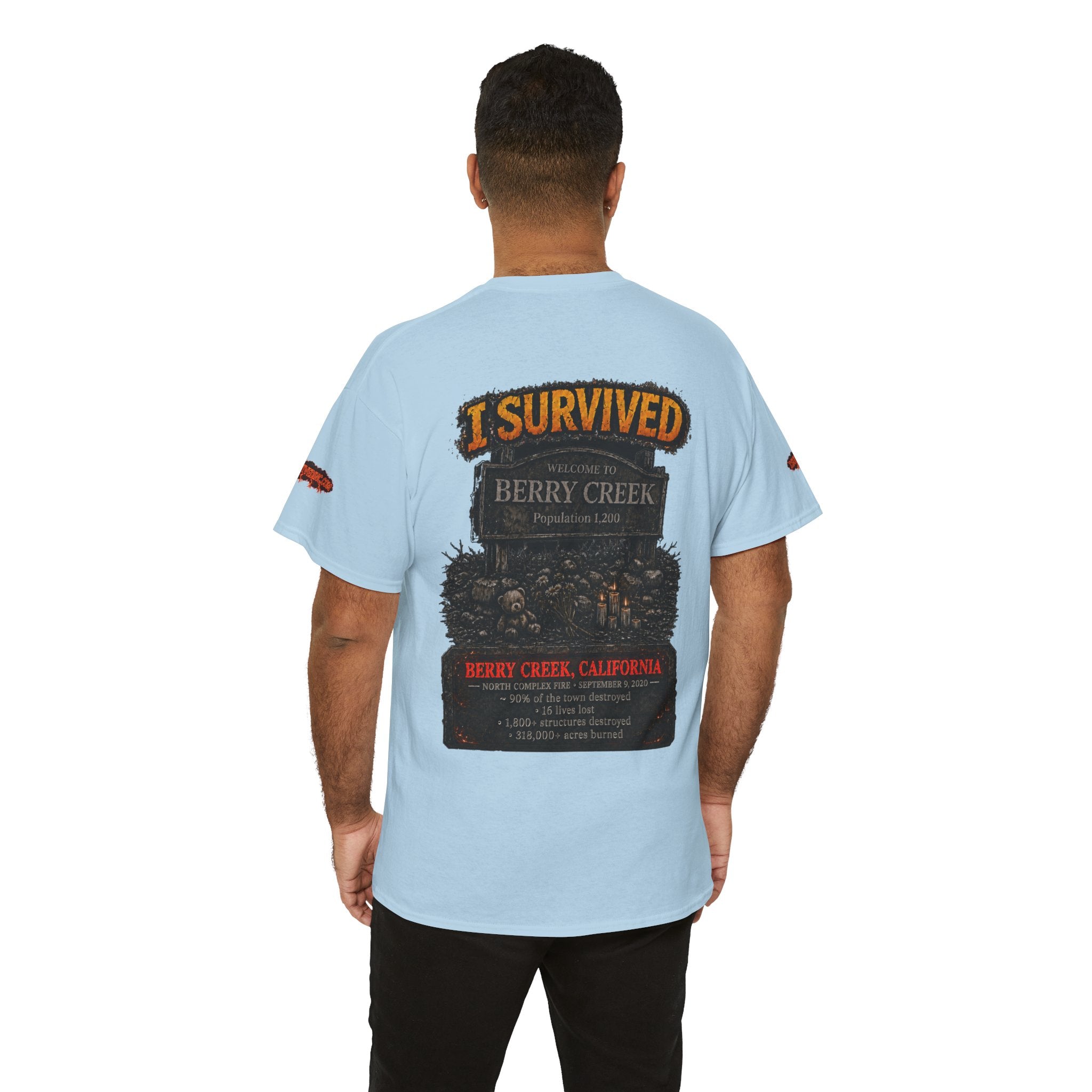I Survived 2020 — Director's Cut S2:E1 "Berry Creek" | Wildfire Edition Memorial Unisex Heavy Cotton Tee (SPECIAL EDITION)