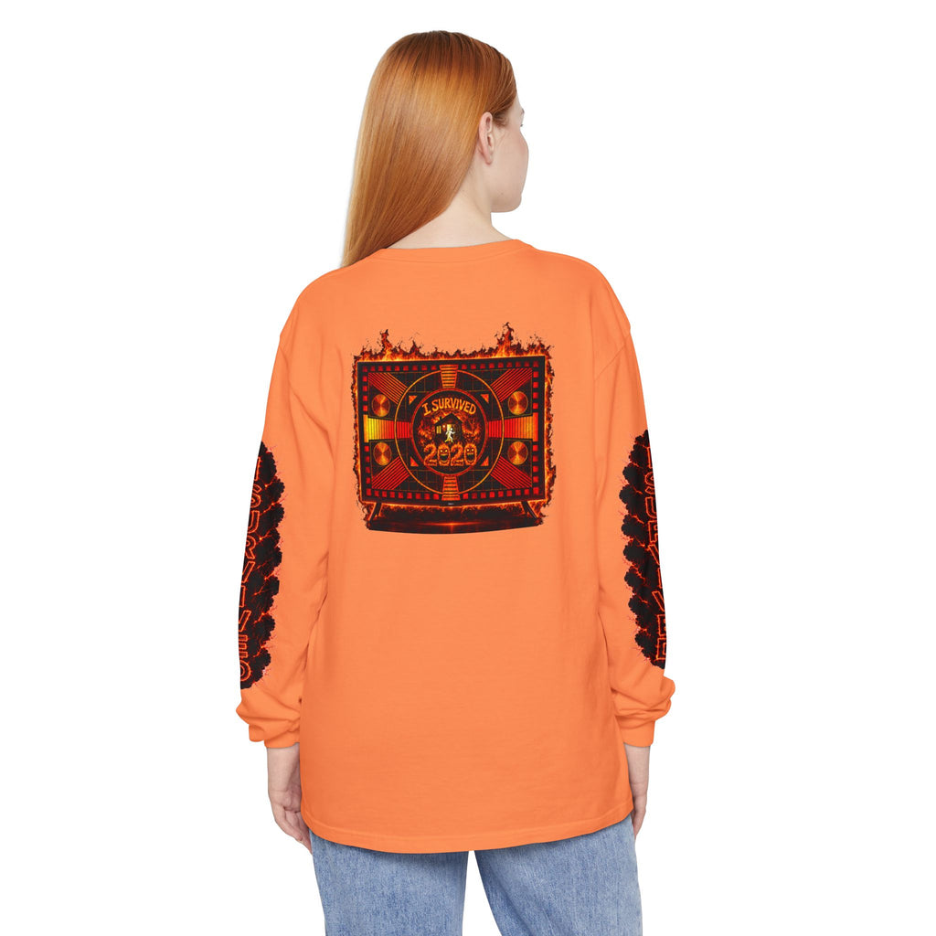 I Survived 2020 — "Please Stand By" Test Pattern Tee Special Edition Wildfire Signal Edition Summer Premiere Unisex Garment-Dyed Long Sleeve T-Shirt