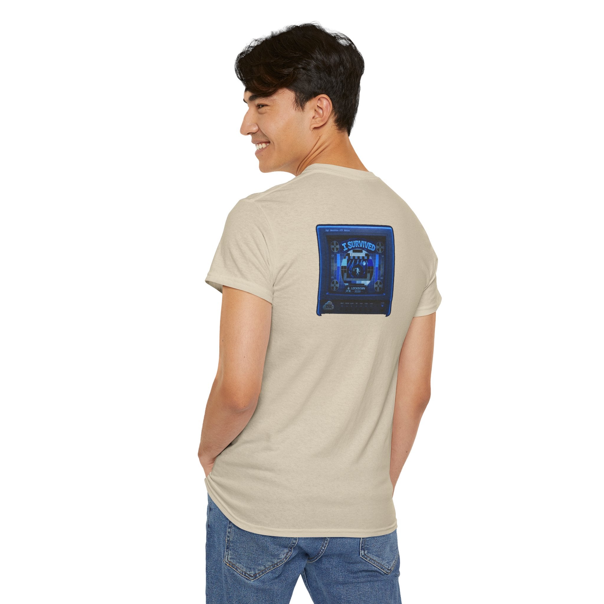 I Survived 2020 — "Please Stand By" Test Pattern Tee Lockdown Surveillance Edition Summer Exclusive Unisex Heavy Cotton Tee