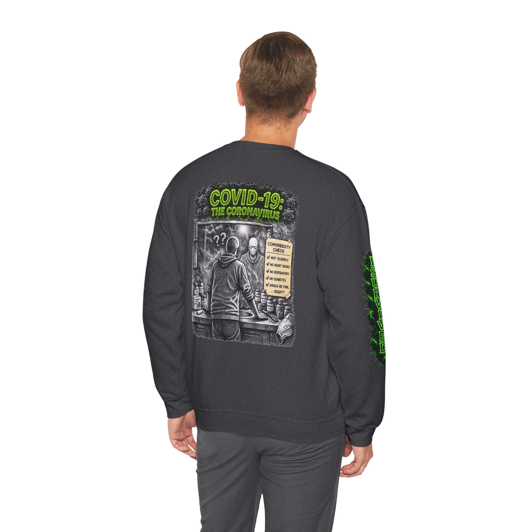 I Survived 2020 — Director's Cut S1:E1 "COVID-19: The Coronavirus" | Pandemic Edition Unisex Heavy Blend™ Crewneck Sweatshirt