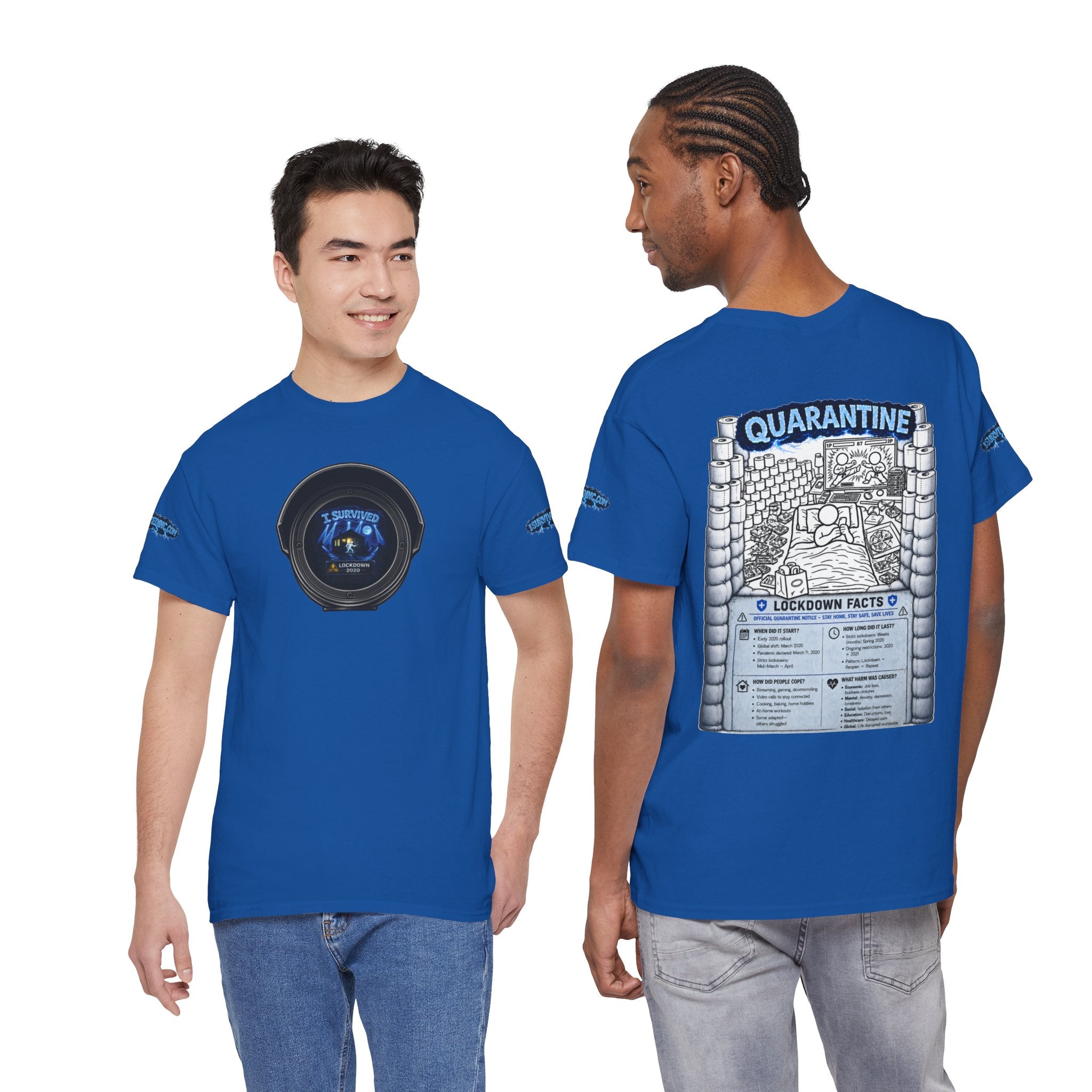 I Survived 2020 — LOCKDOWN S3:E1: Director's Cut Special Edition "Quarantine" Unisex Heavy Cotton Tee
