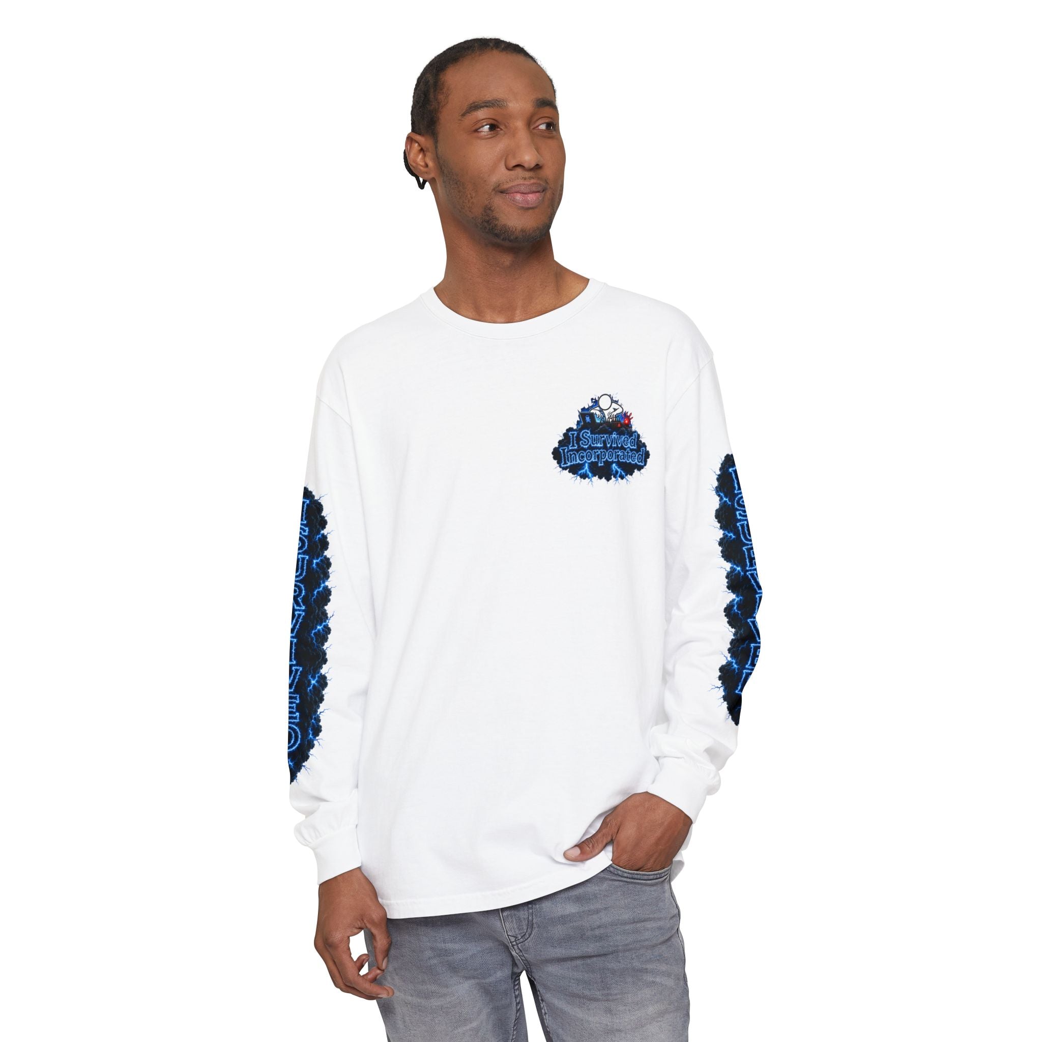 I Survived 2020 — "Please Stand By" Test Pattern Tee Lockdown Special Edition Summer Exclusive Unisex Garment-Dyed Long Sleeve T-Shirt