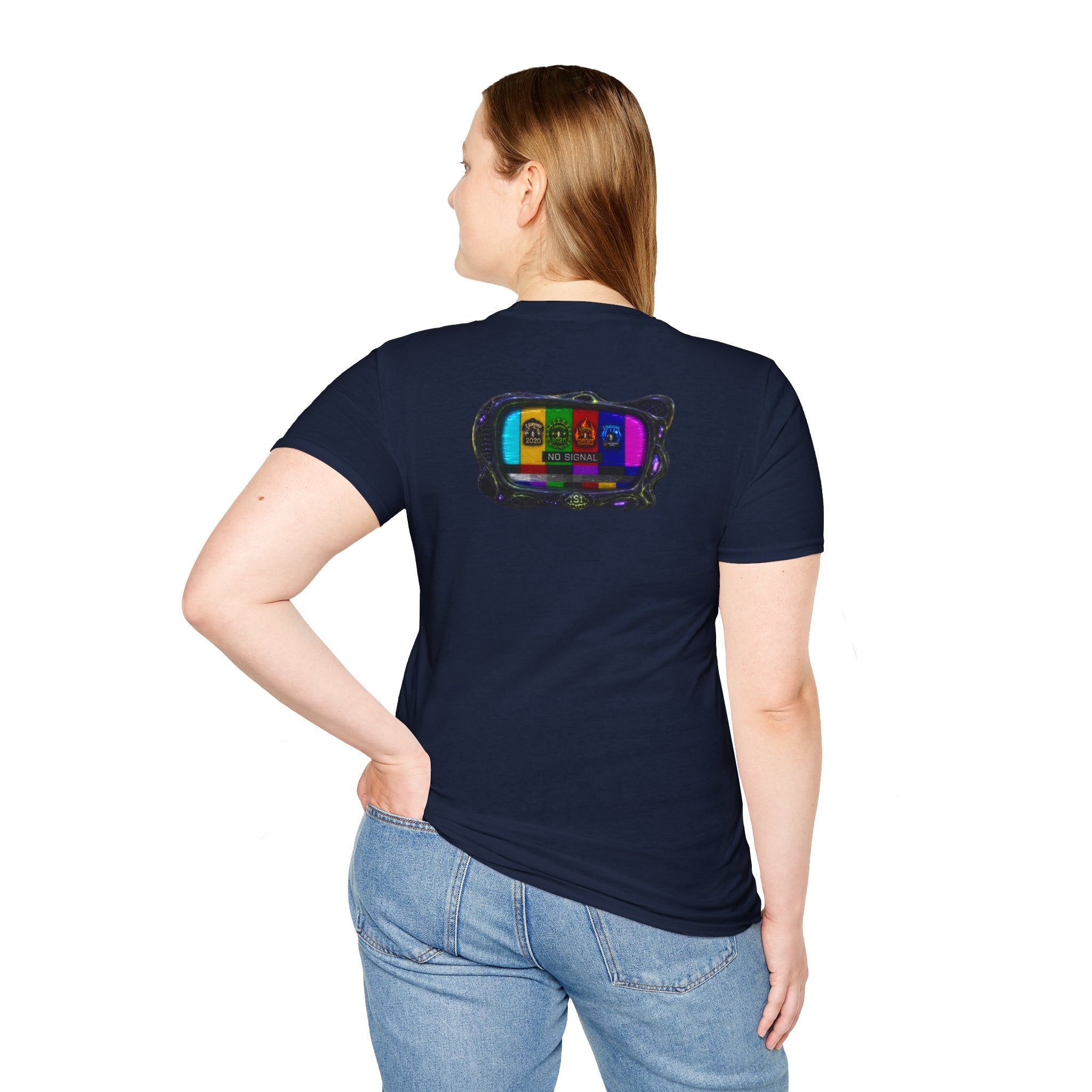 I Survived 2020 — "No Signal" Test Pattern Tee Alien Broadcast Finale Summer Premiere Unisex Softstyle T-Shirt
