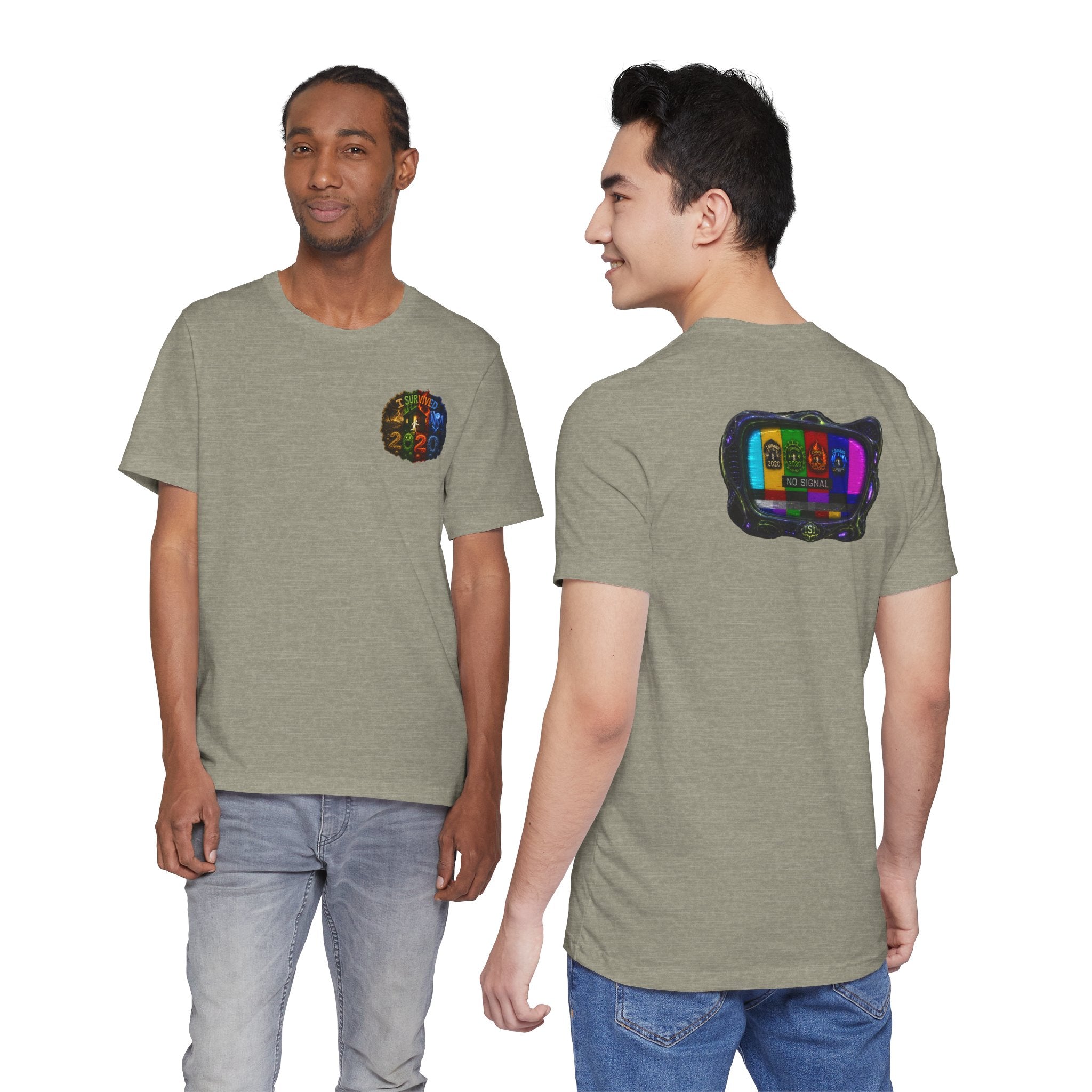 I Survived 2020 — "No Signal" Test Pattern Tee Alien Broadcast Finale Summer Premiere Unisex Jersey Short Sleeve Tee