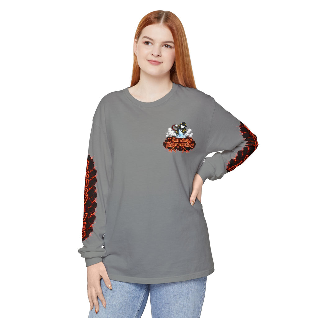 I Survived 2020 — "Please Stand By" Test Pattern Tee Special Edition Wildfire Signal Edition Summer Premiere Unisex Garment-Dyed Long Sleeve T-Shirt